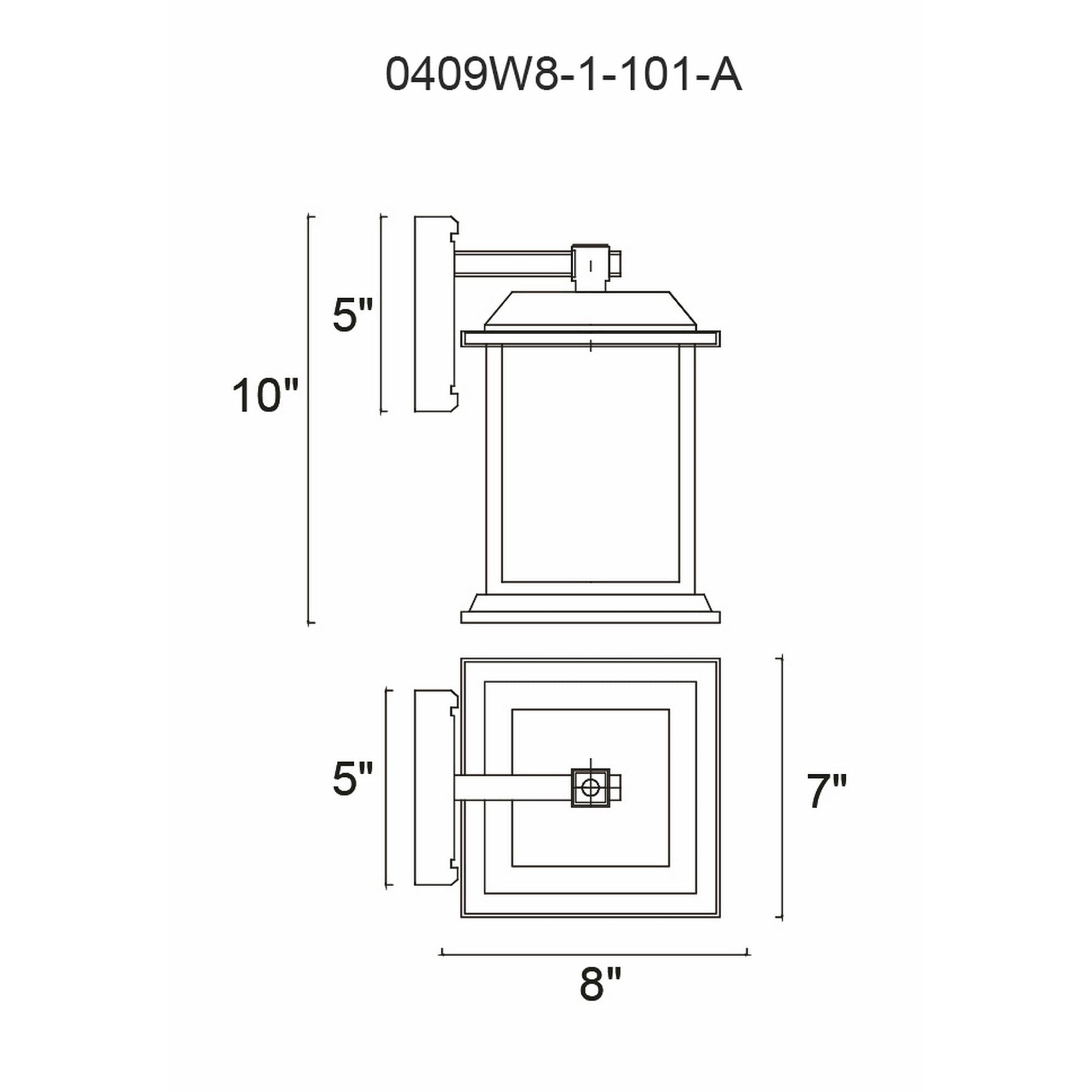 Blackbridge 1 Light Black Outdoor Wall Lantern - CWI Lighting