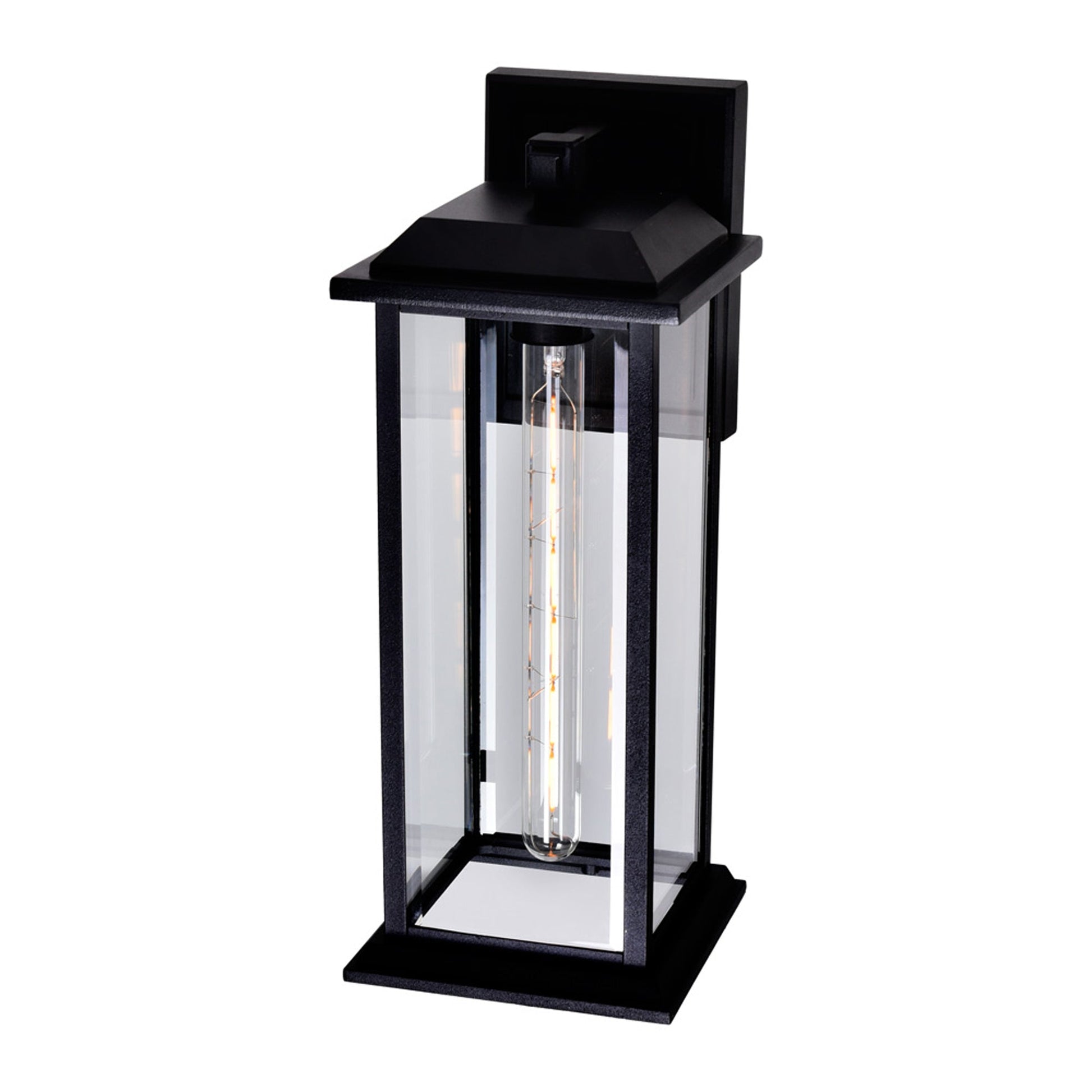Blackbridge 1 Light Black Outdoor Wall Lantern - CWI Lighting