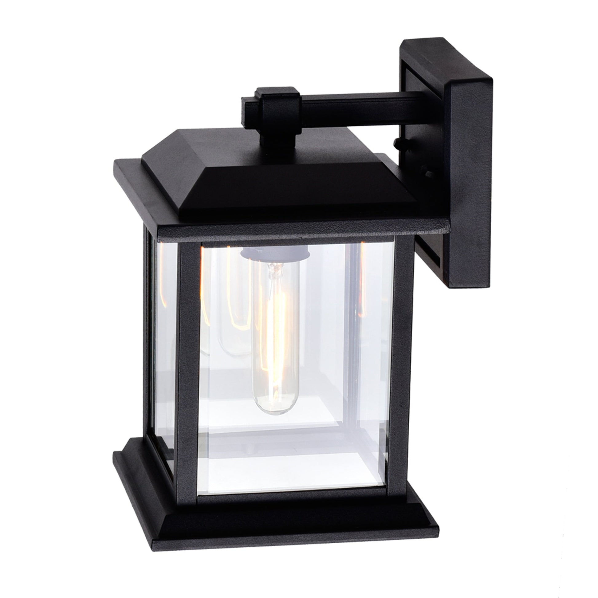 Blackbridge 1 Light Black Outdoor Wall Lantern - CWI Lighting