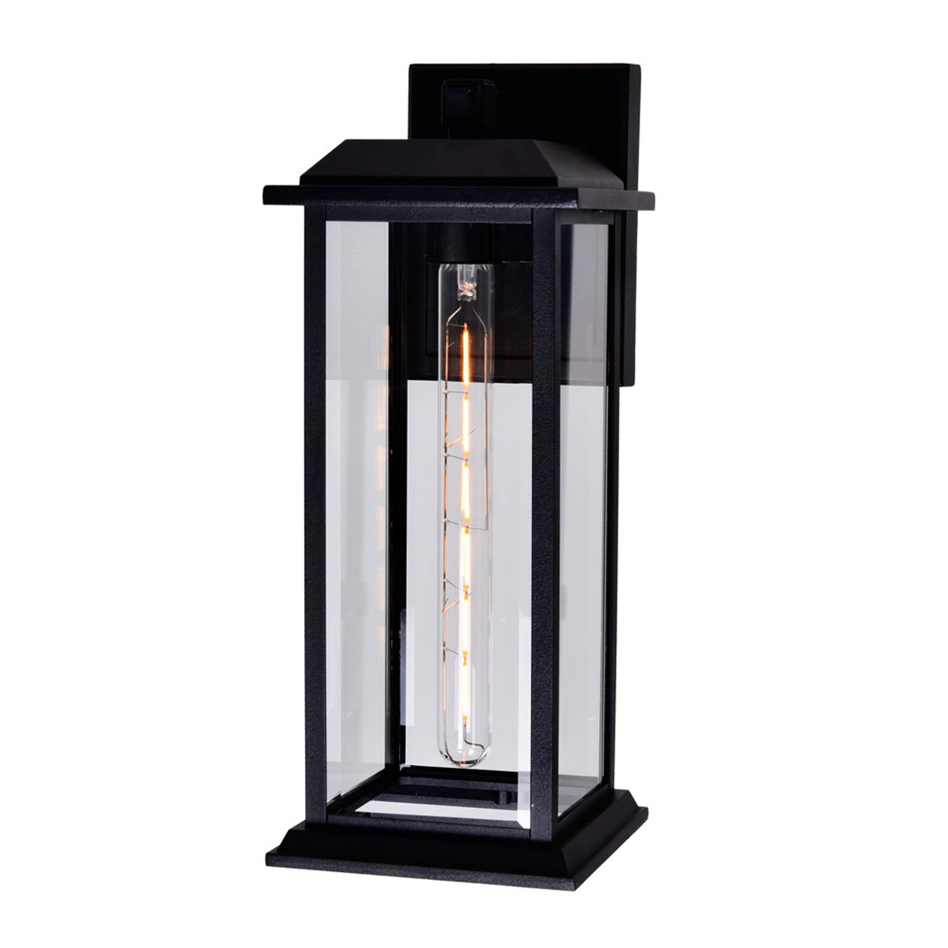 Blackbridge 1 Light Black Outdoor Wall Lantern - CWI Lighting