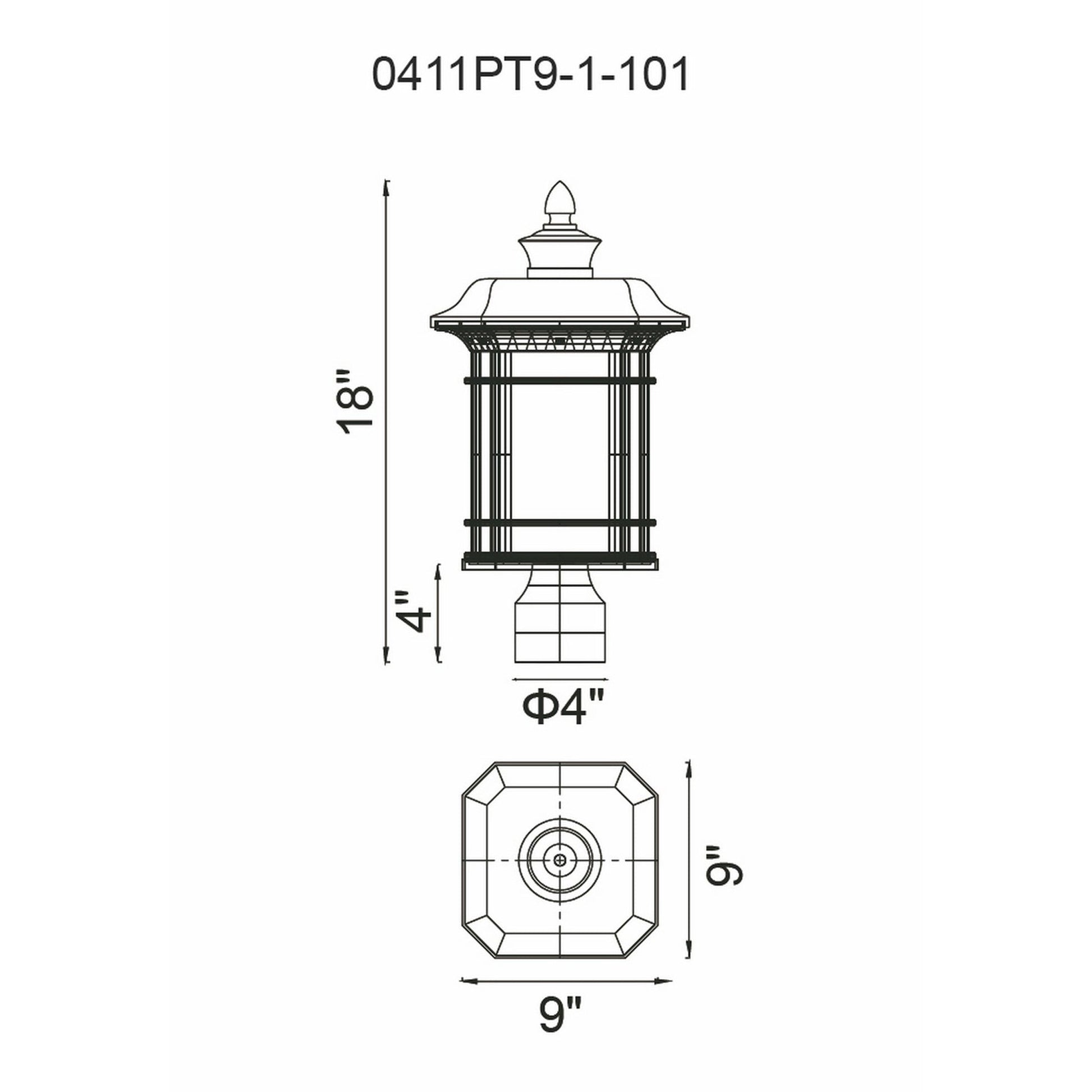 Blackburn 1 Light Black Outdoor Lantern Head - CWI Lighting
