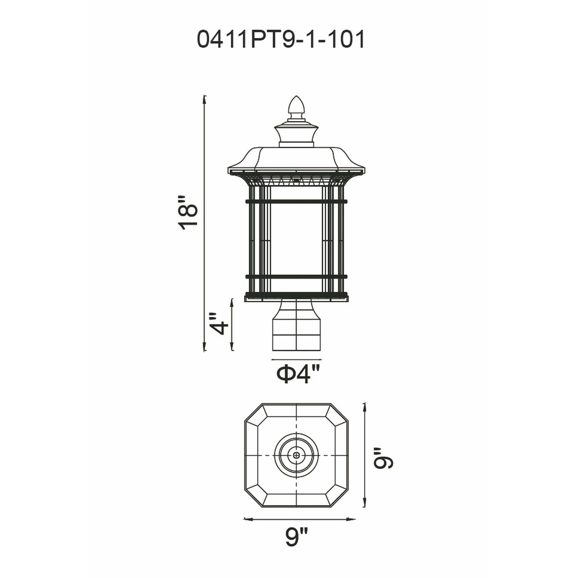 Blackburn 1 Light Black Outdoor Lantern Head - CWI Lighting