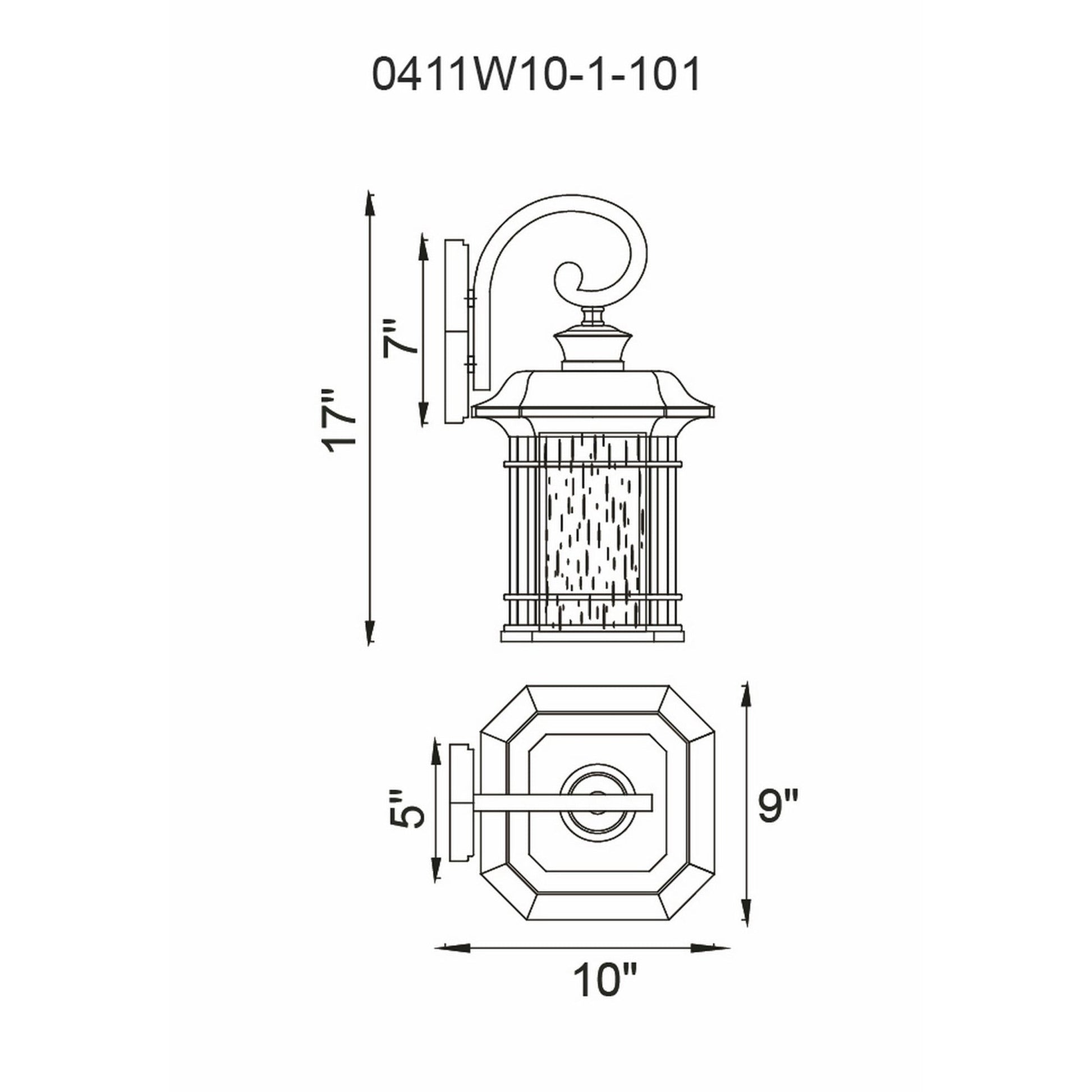 Blackburn 1 Light Black Outdoor Wall Lantern - CWI Lighting