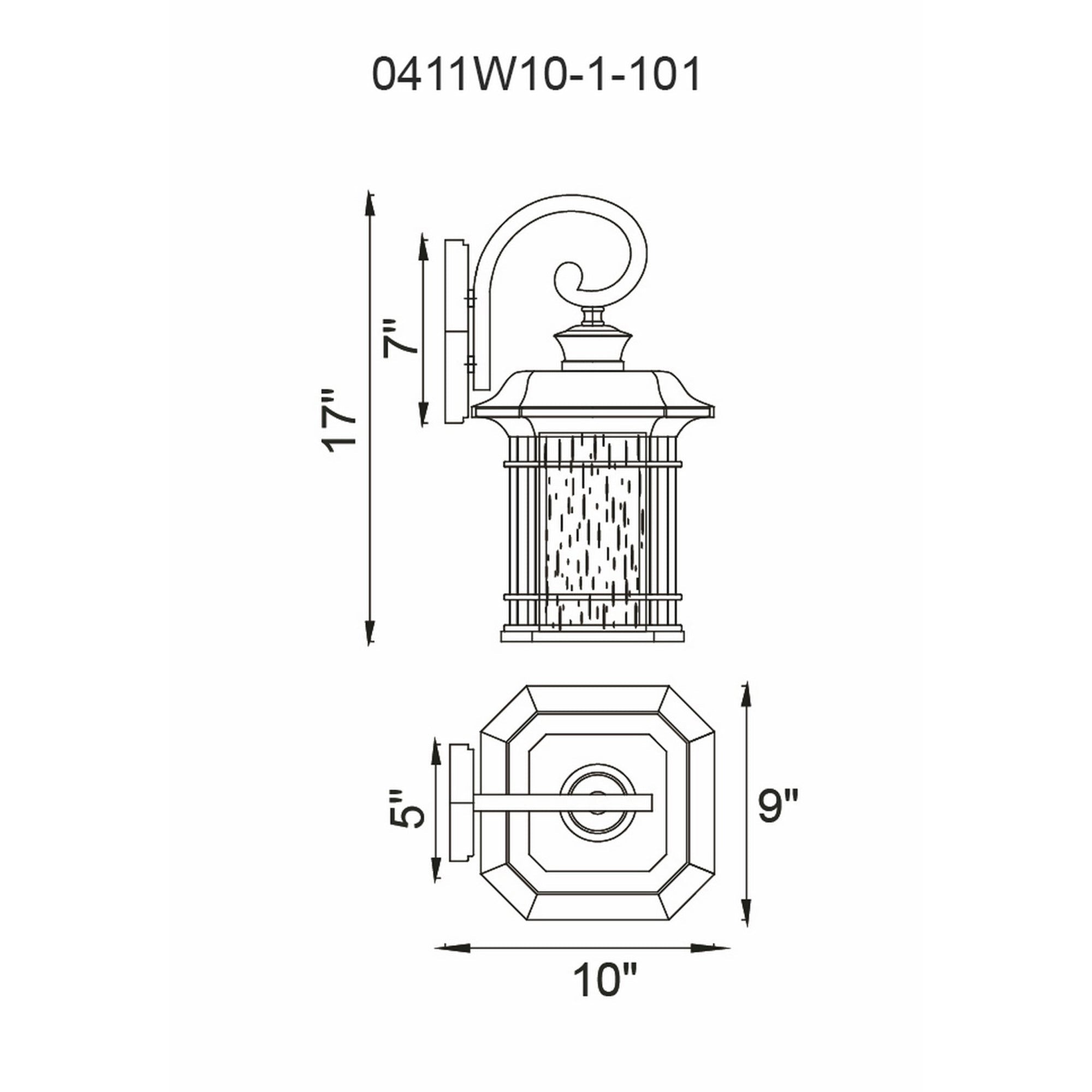 Blackburn 1 Light Black Outdoor Wall Lantern - CWI Lighting