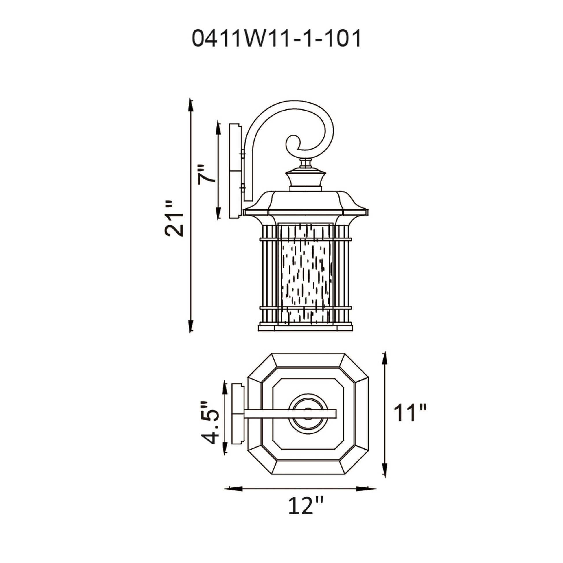Blackburn 1 Light Black Outdoor Wall Light - CWI Lighting