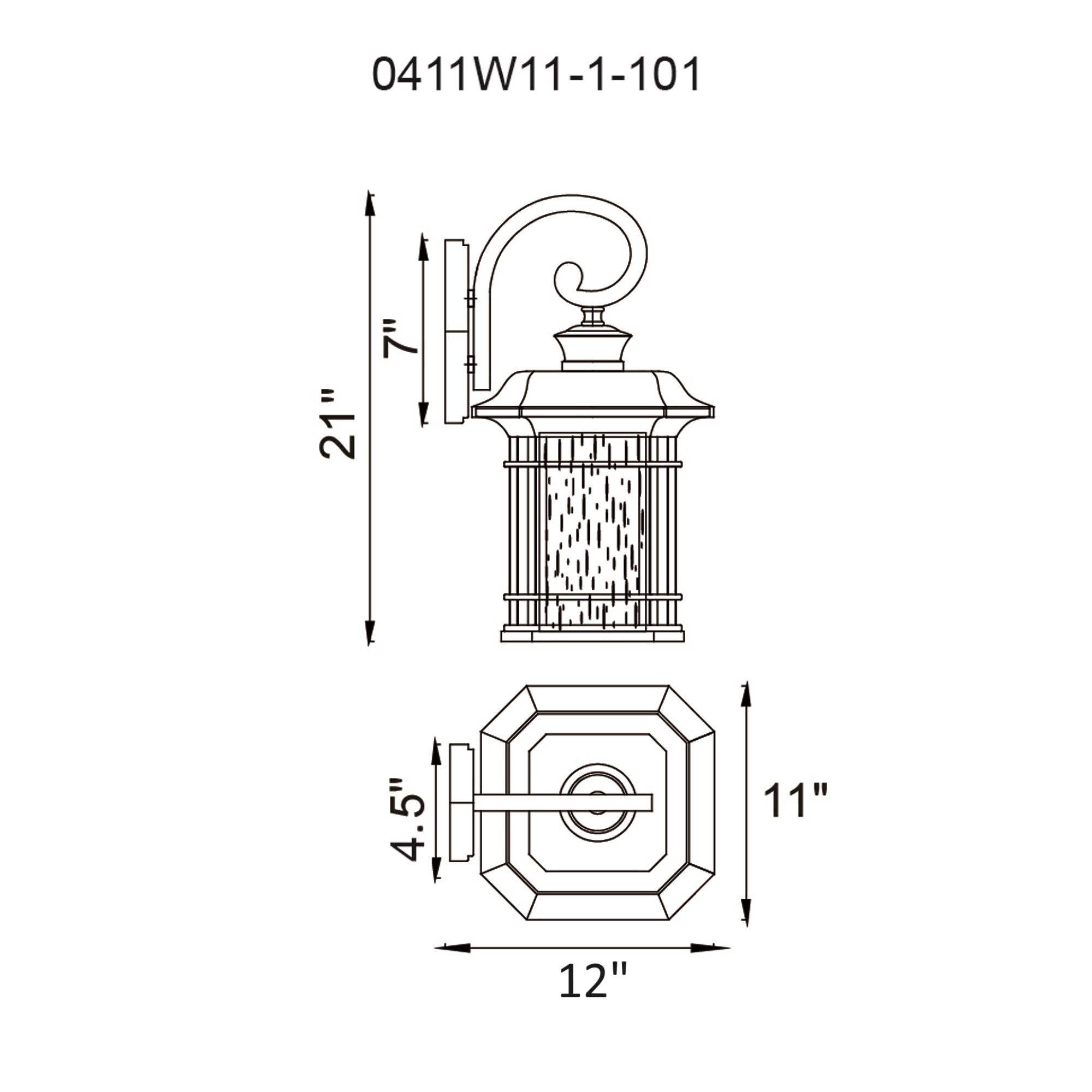 Blackburn 1 Light Black Outdoor Wall Light - CWI Lighting