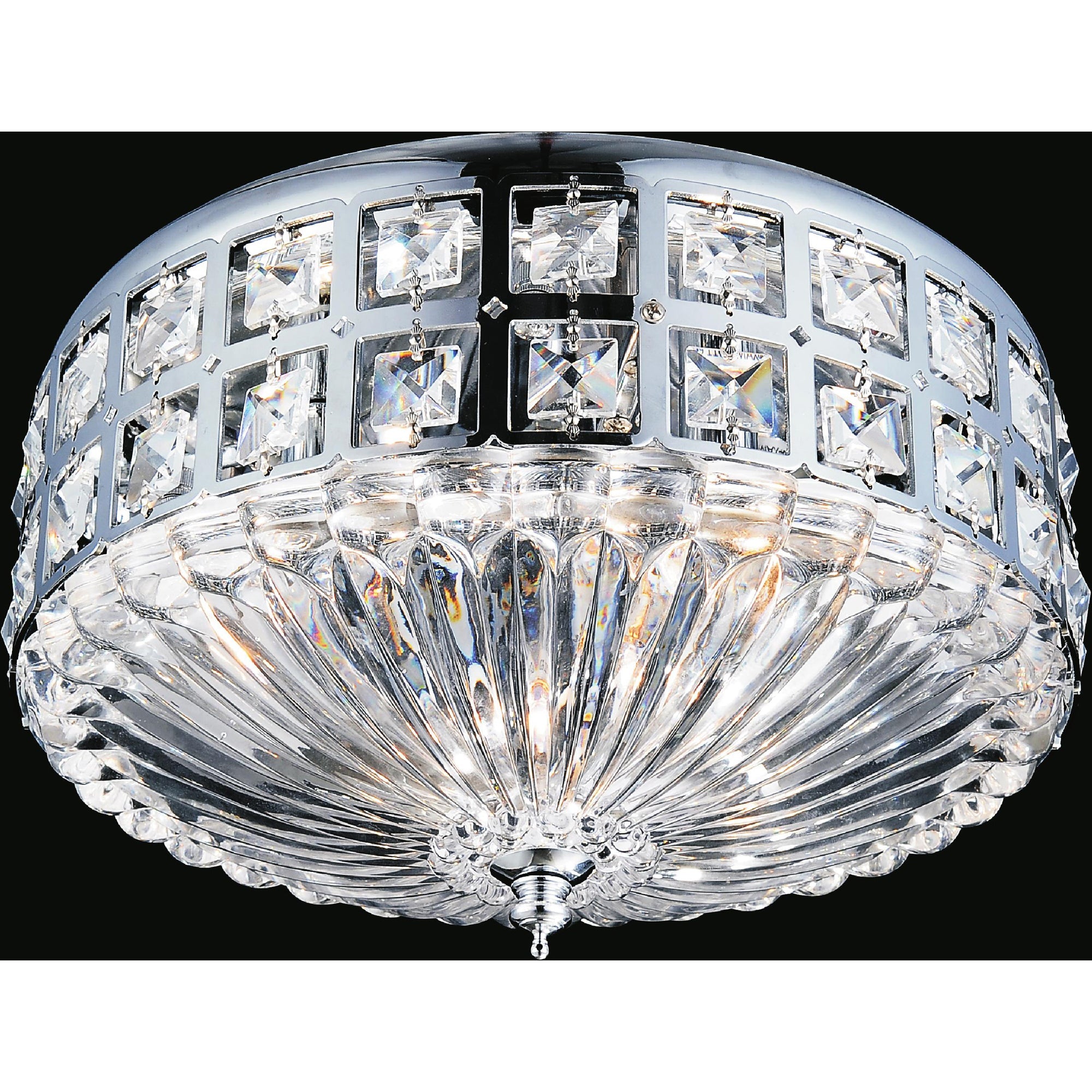 Bloome 4 Light Bowl Flush Mount With Chrome Finish - CWI Lighting