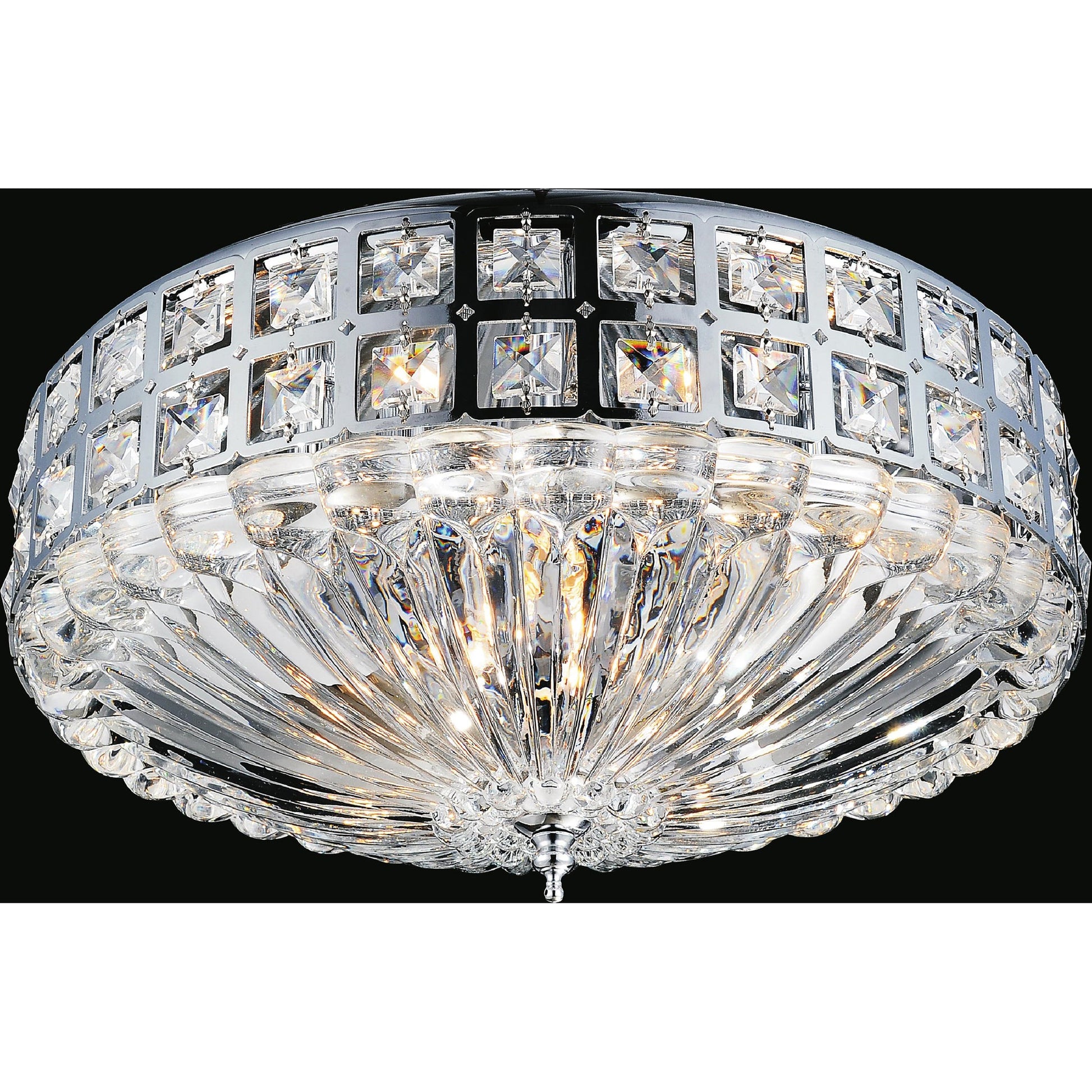 Bloome 6 Light Bowl Flush Mount With Chrome Finish - CWI Lighting