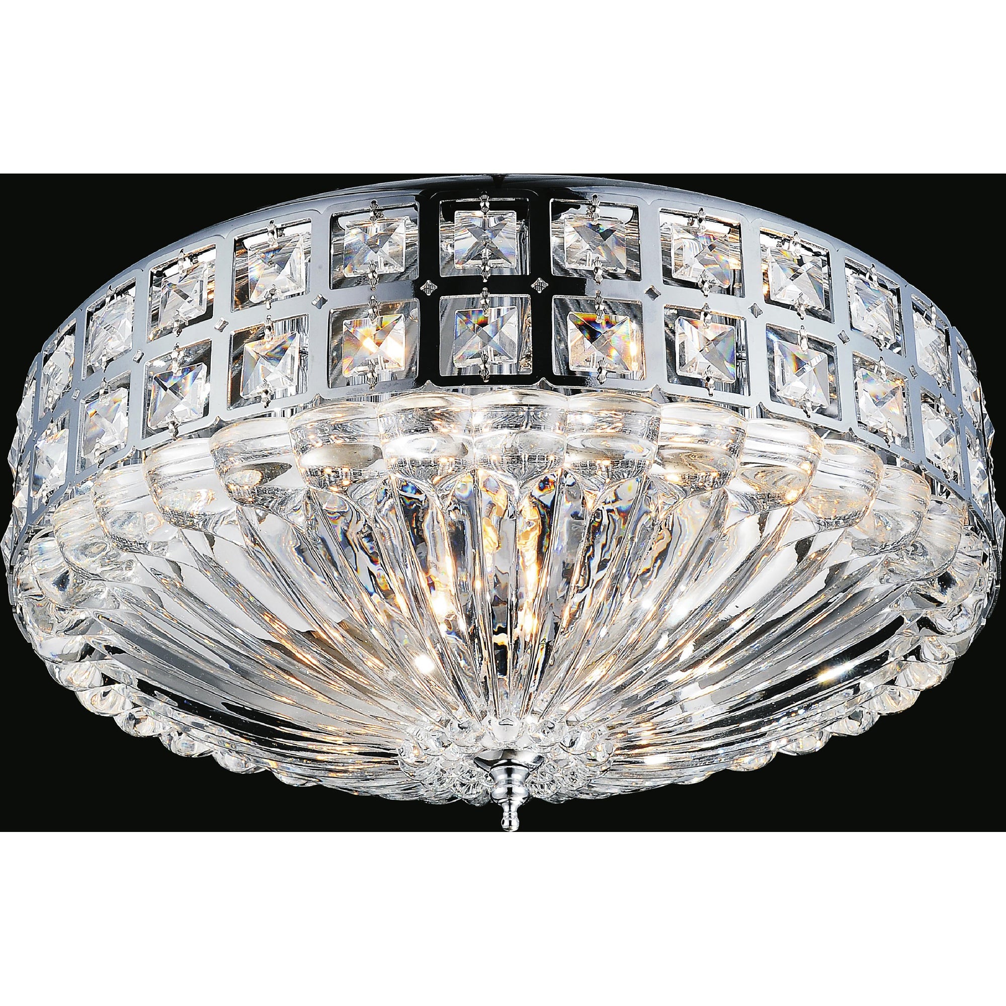 Bloome 6 Light Bowl Flush Mount With Chrome Finish - CWI Lighting