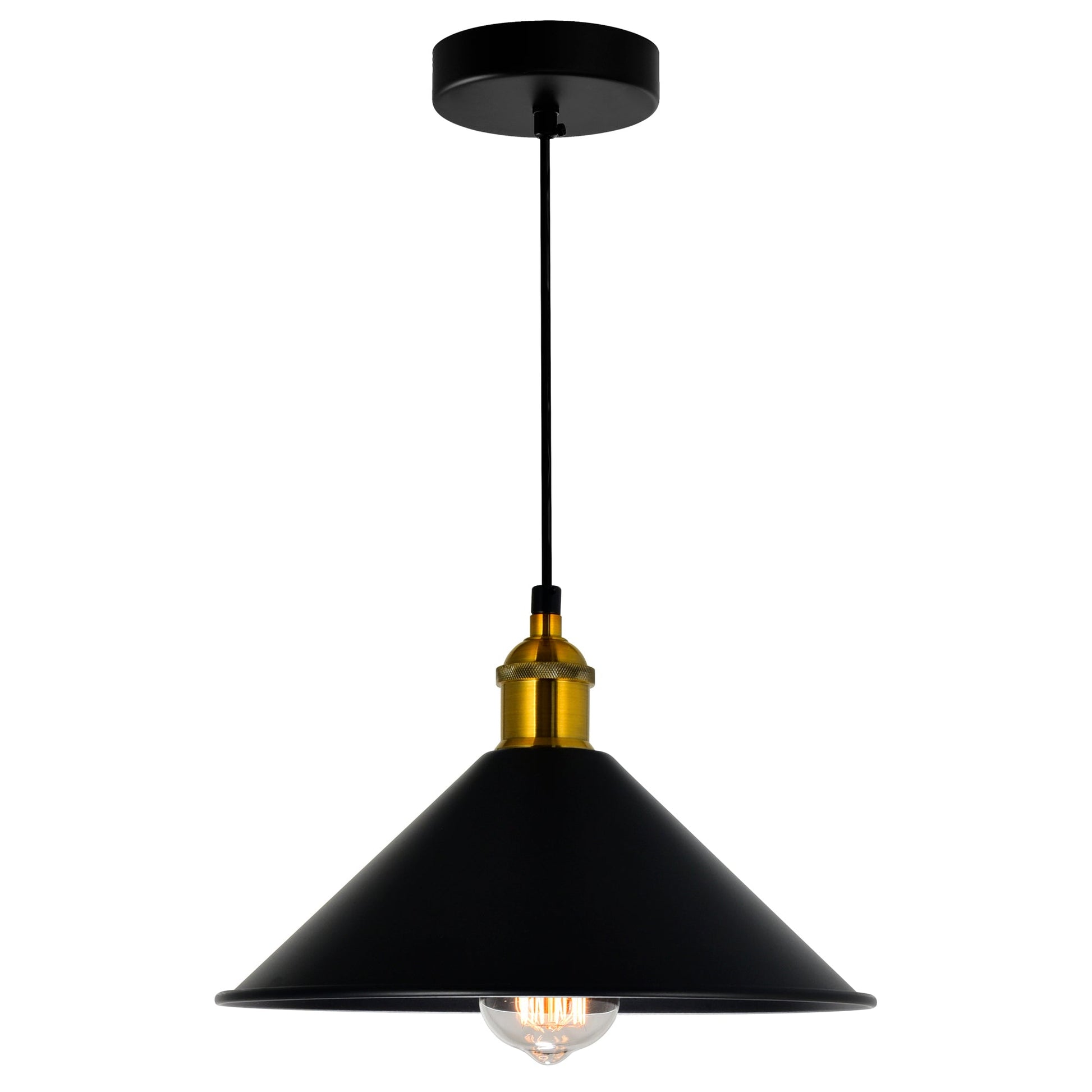 Brave 1 Light 10in Black Mini Pendant - CWI Lighting