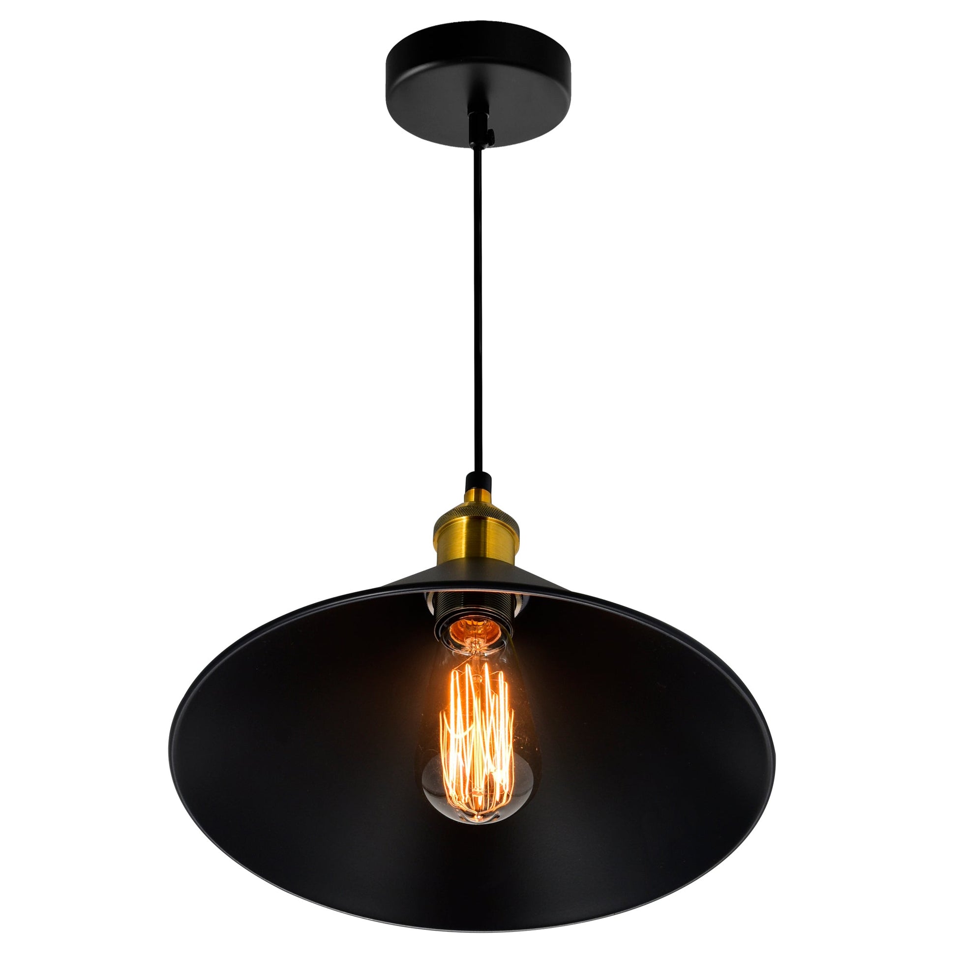 Brave 1 Light 10in Black Mini Pendant - CWI Lighting