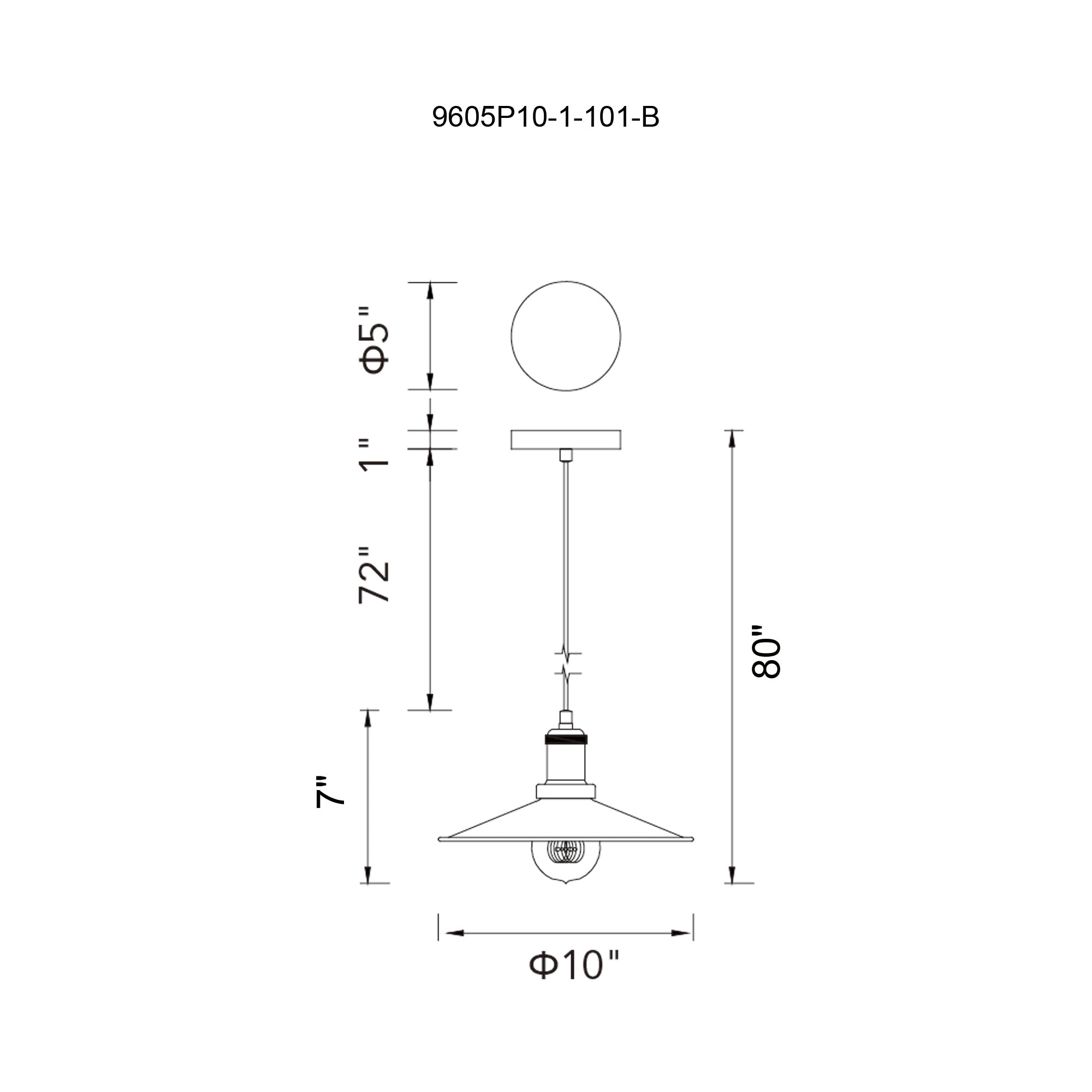 Brave 1 Light 10in Black Mini Pendant - CWI Lighting