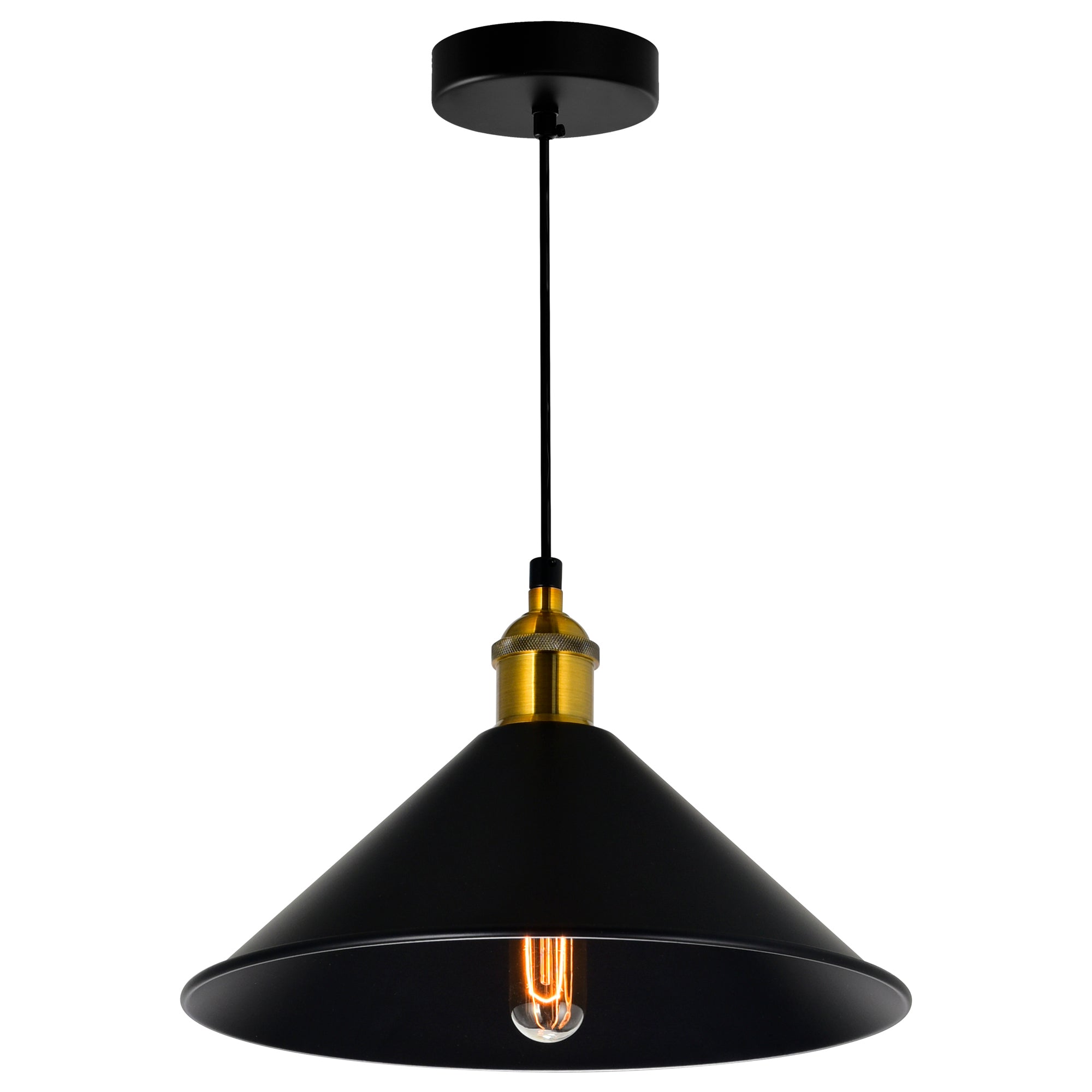 Brave 1 Light 10in Black Mini Pendant - CWI Lighting
