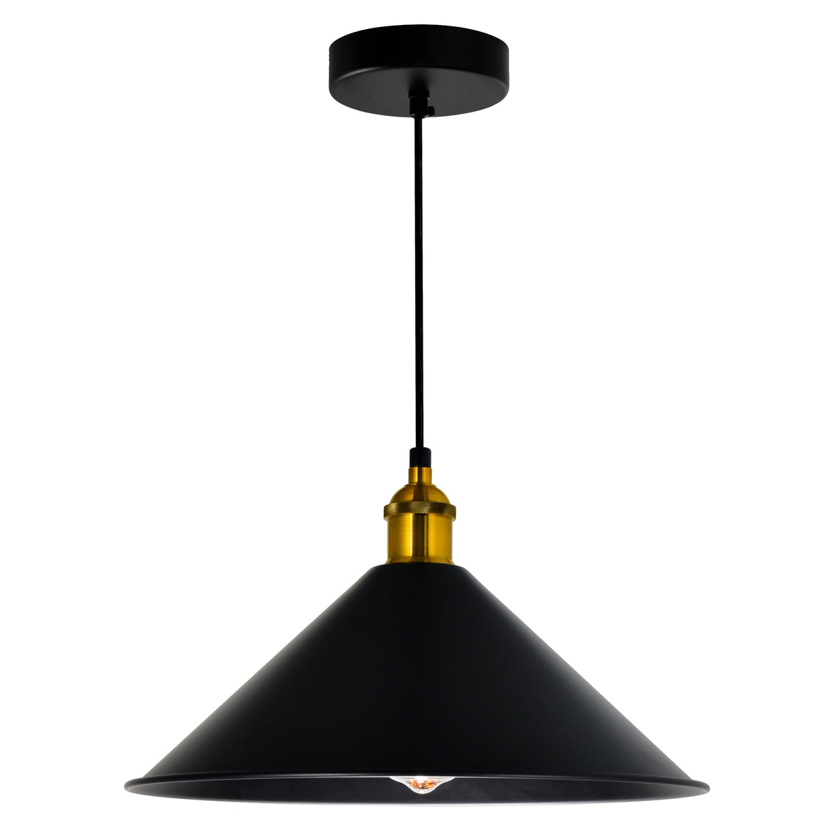 Brave 1 Light 12in Black Mini Pendant - CWI Lighting