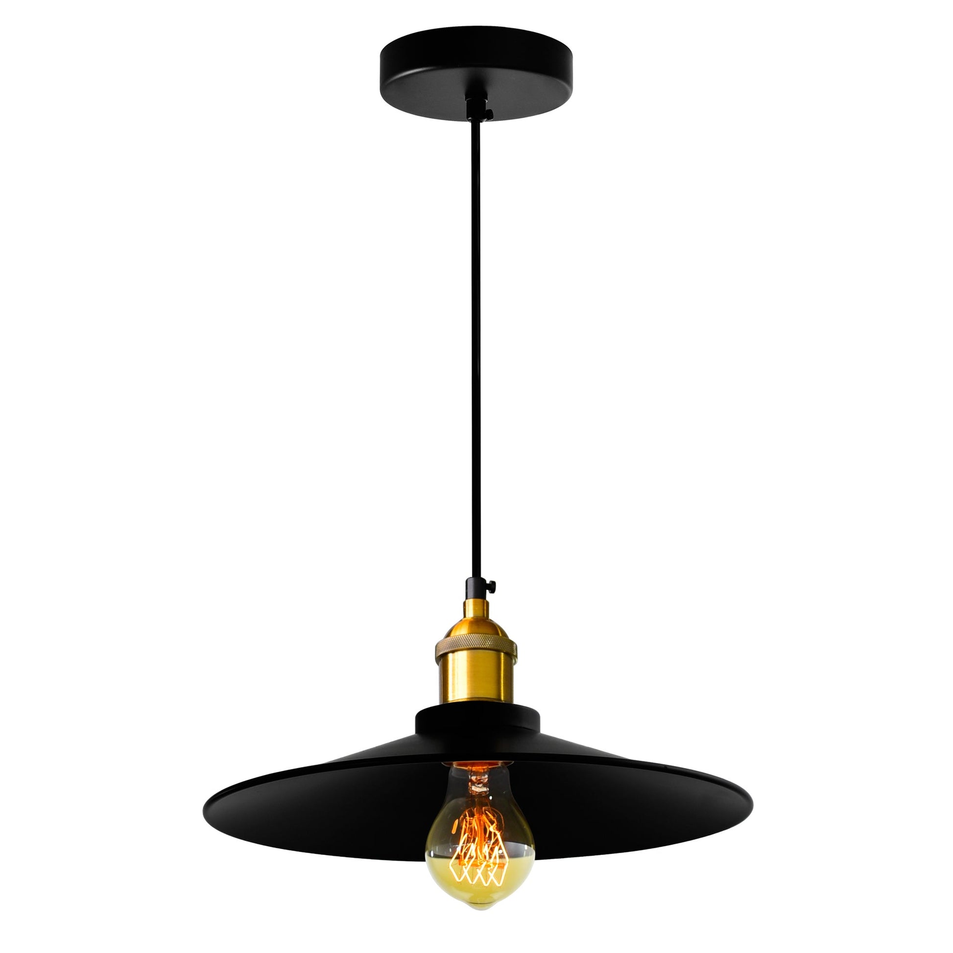 Brave 1 Light 13in Black Down Mini Pendant - CWI Lighting