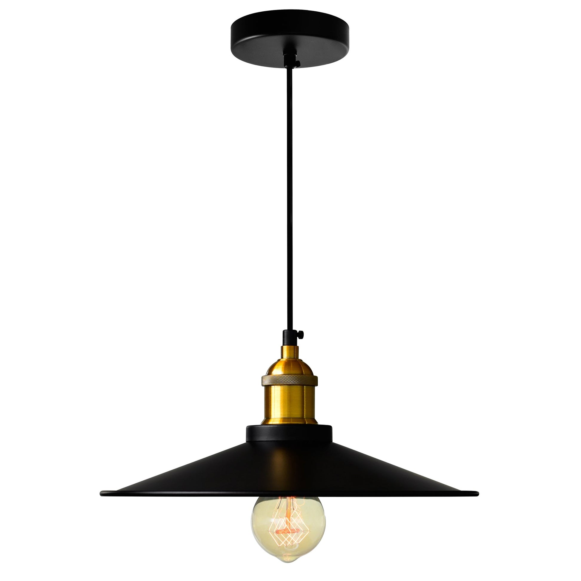 Brave 1 Light 13in Black Down Mini Pendant - CWI Lighting