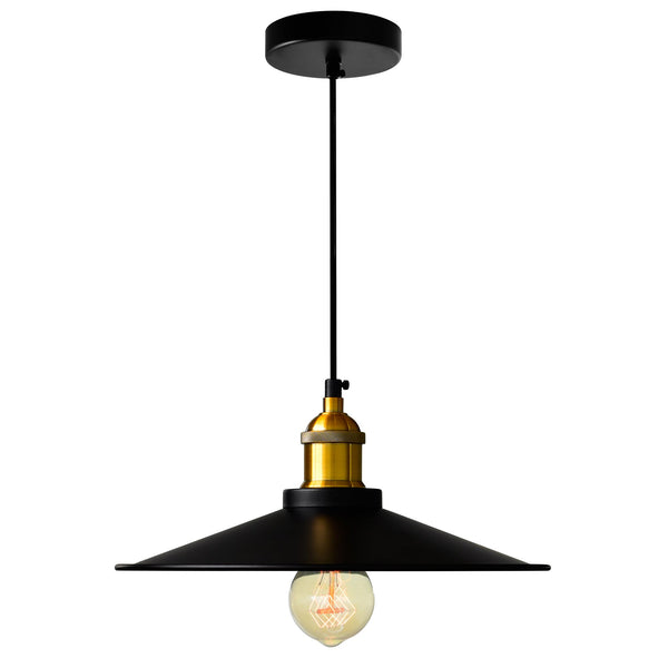 Brave 1 Light 13in Black Down Mini Pendant - CWI Lighting