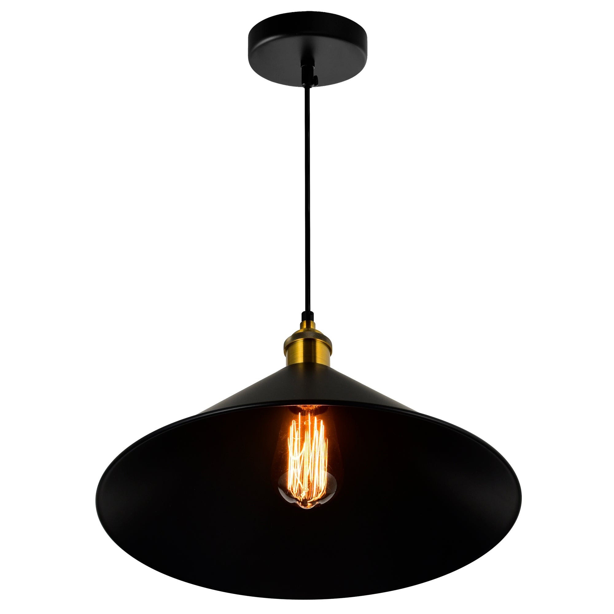 Brave 1 Light 14in Black Mini Pendant - CWI Lighting