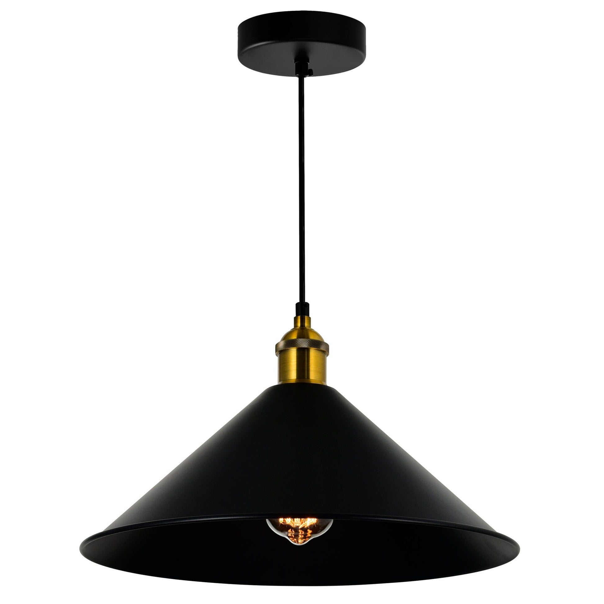 Brave 1 Light 14in Black Mini Pendant - CWI Lighting