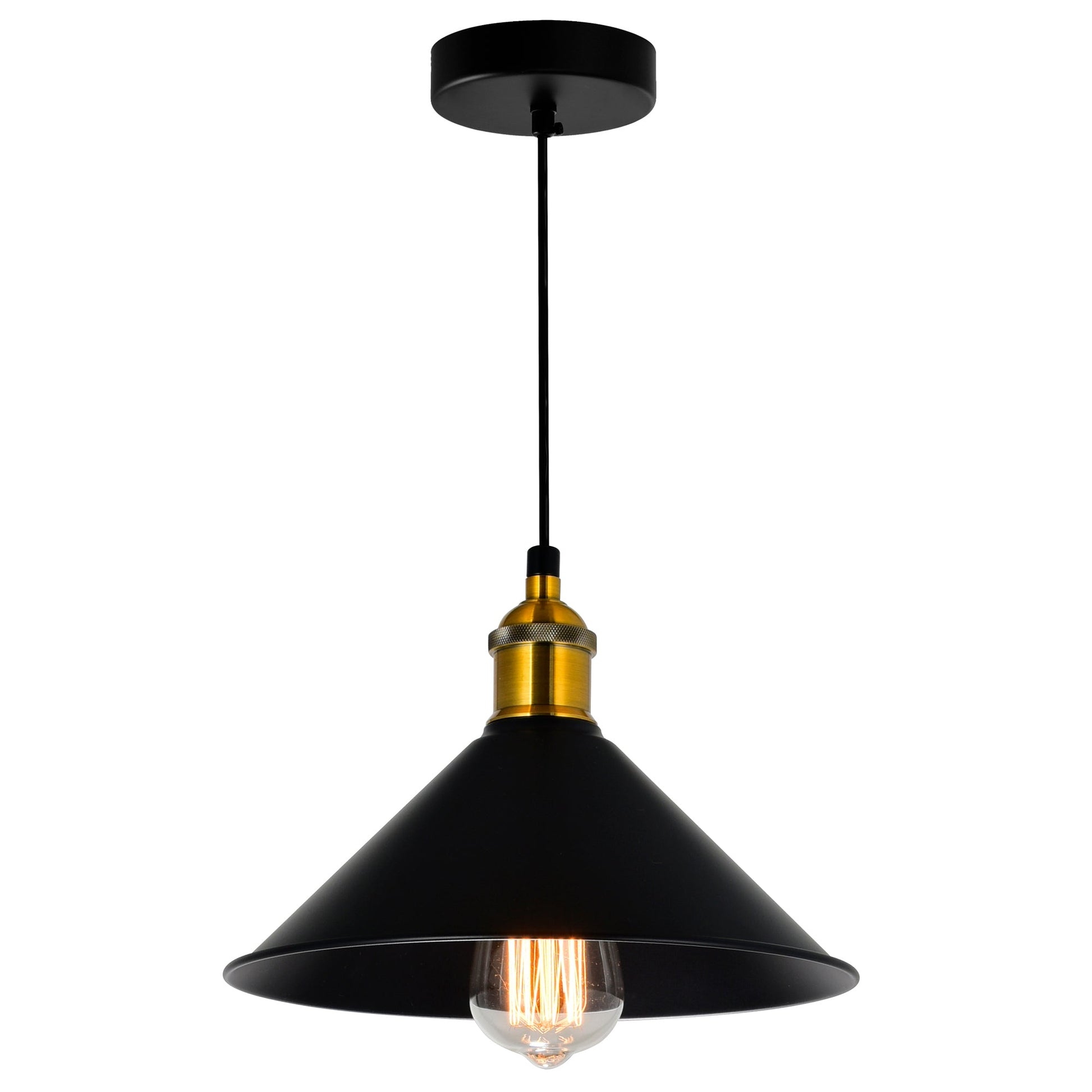 Brave 1 Light 8in Black Down Mini Pendant - CWI Lighting
