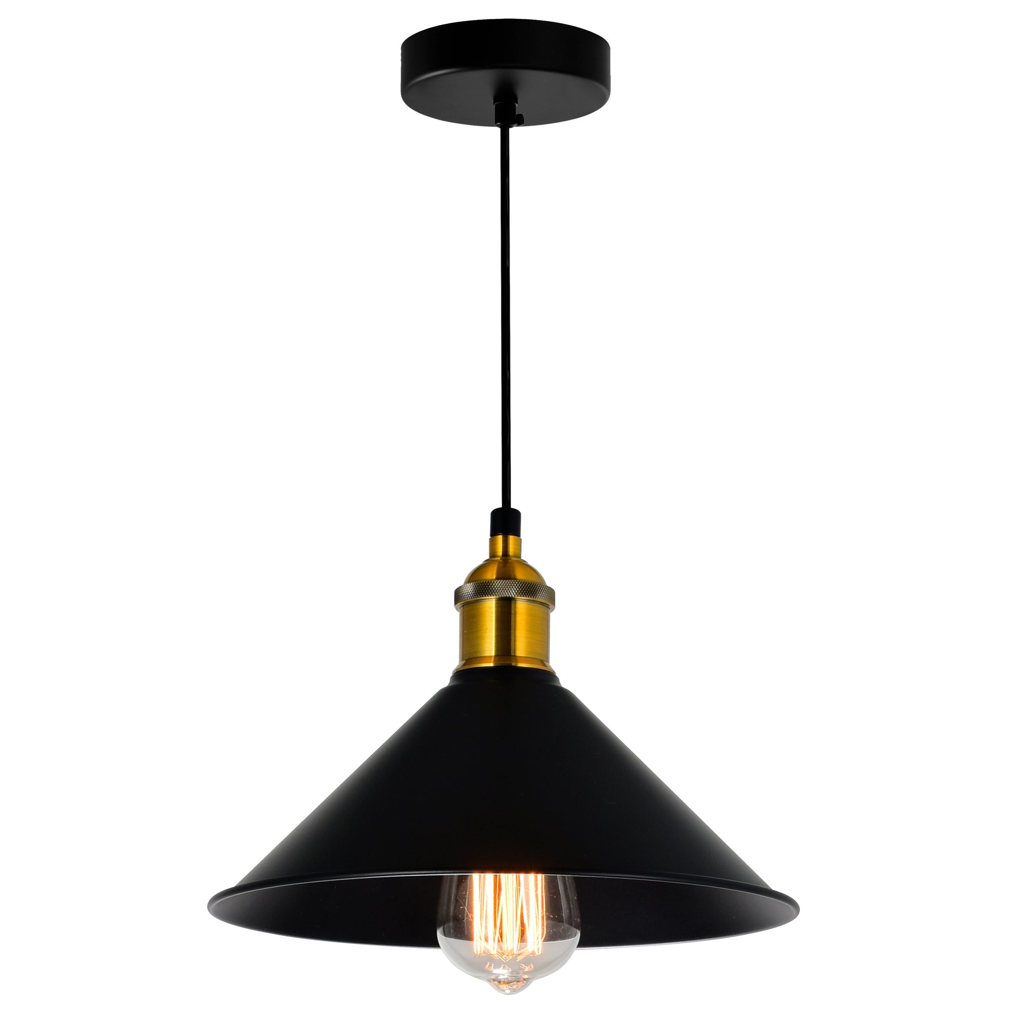 Brave 1 Light 8in Black Down Mini Pendant - CWI Lighting
