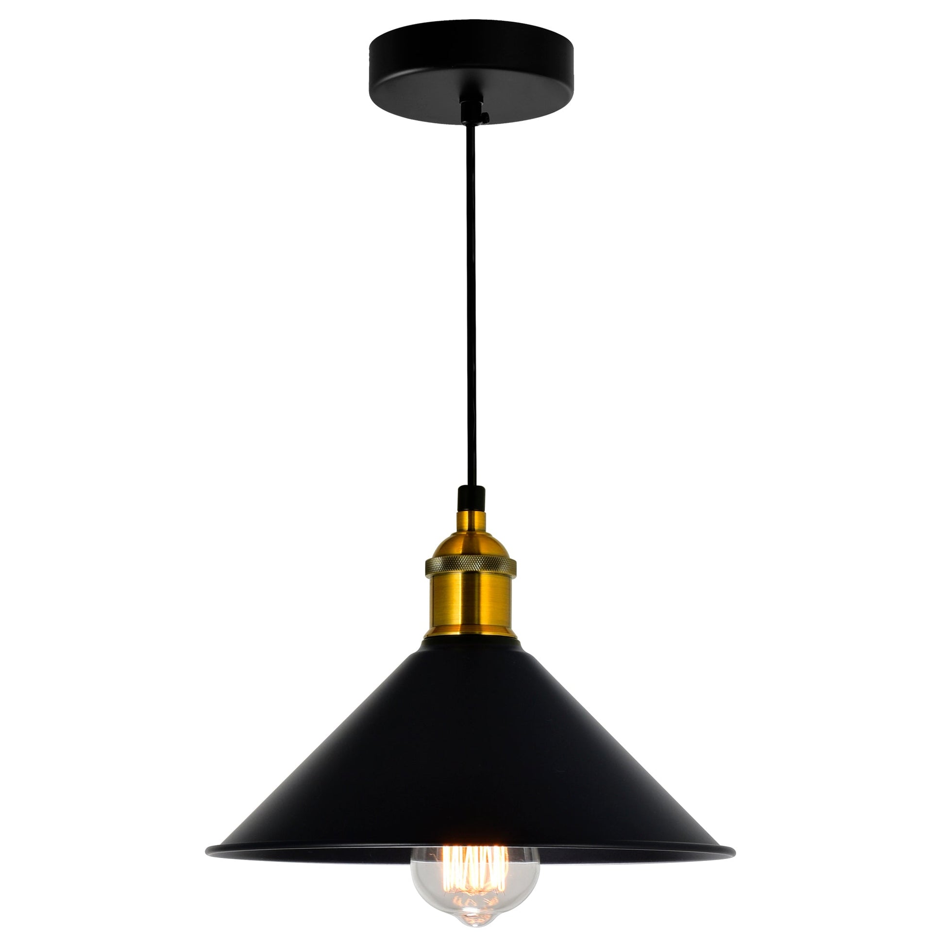 Brave 1 Light 8in Black Down Mini Pendant - CWI Lighting