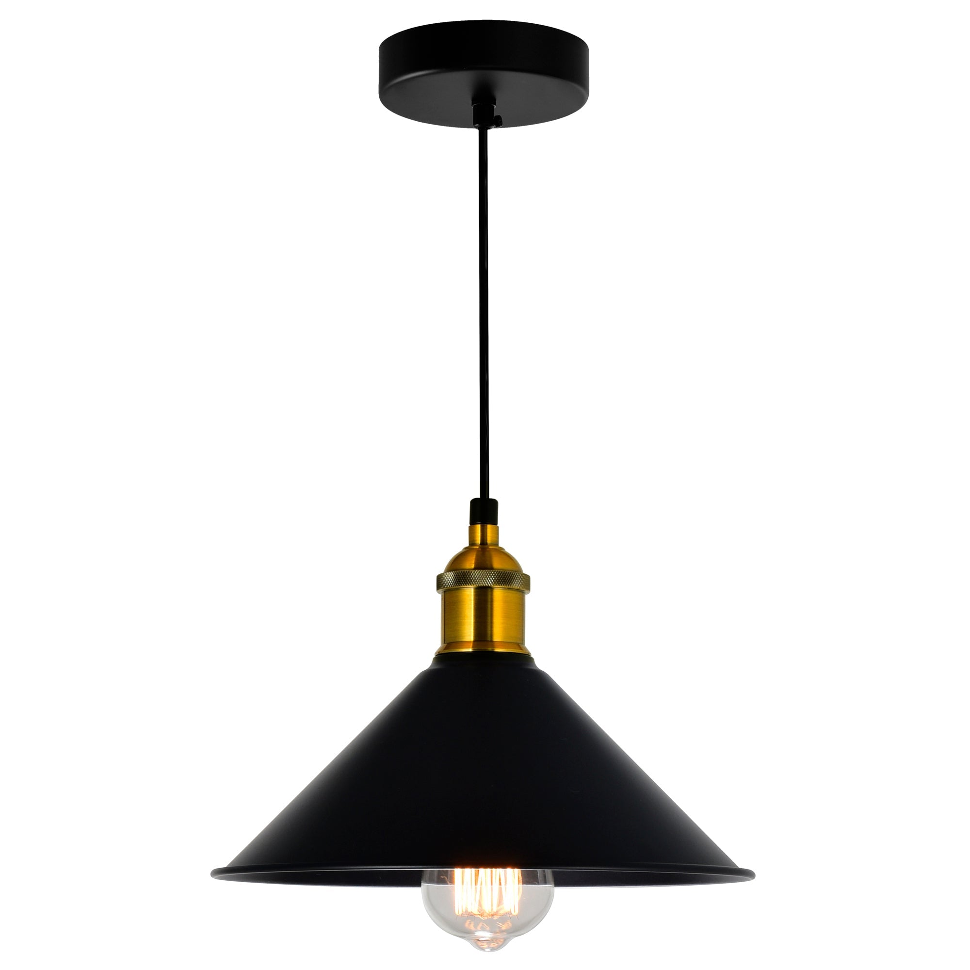 Brave 1 Light 8in Black Down Mini Pendant - CWI Lighting