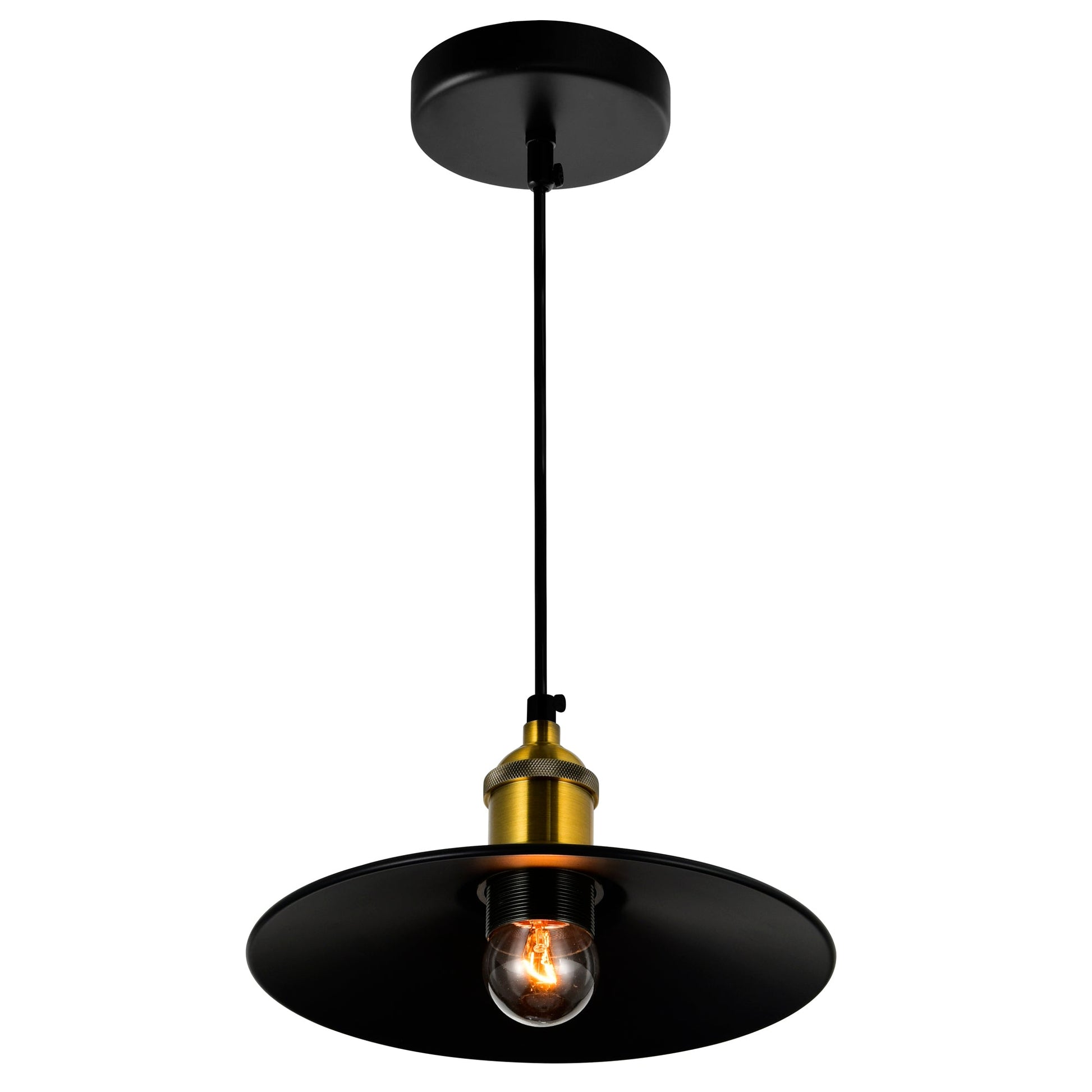 Brave 1 Light 9in Black Mini Pendant - CWI Lighting