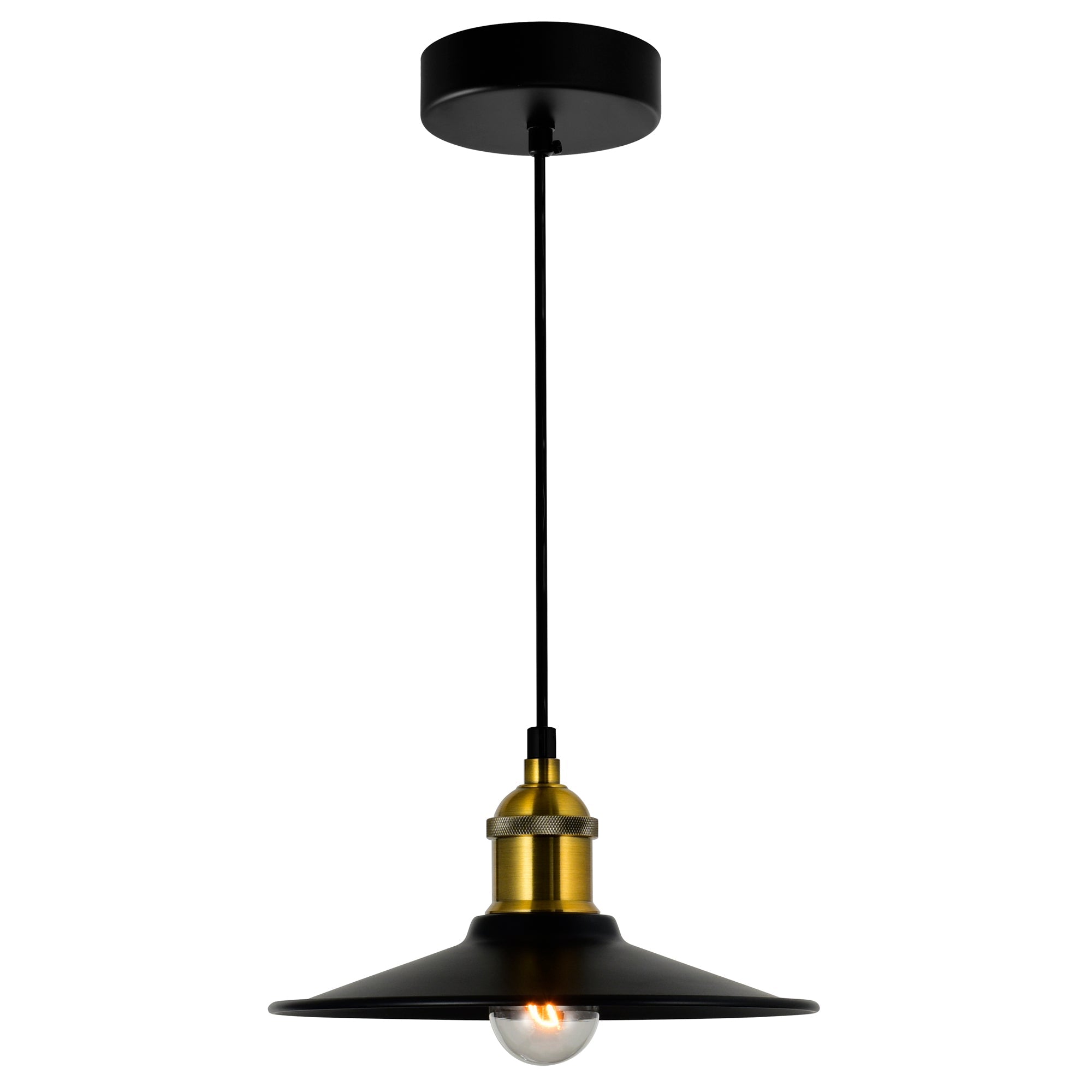 Brave 1 Light 9in Black Mini Pendant - CWI Lighting