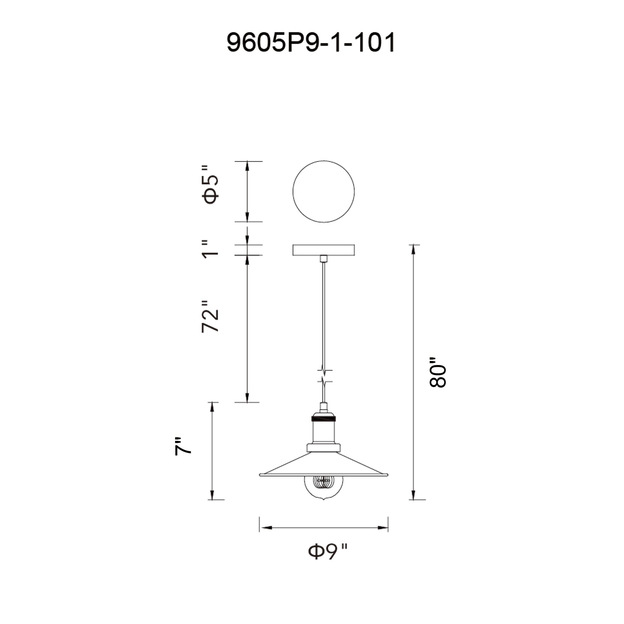 Brave 1 Light 9in Black Mini Pendant - CWI Lighting