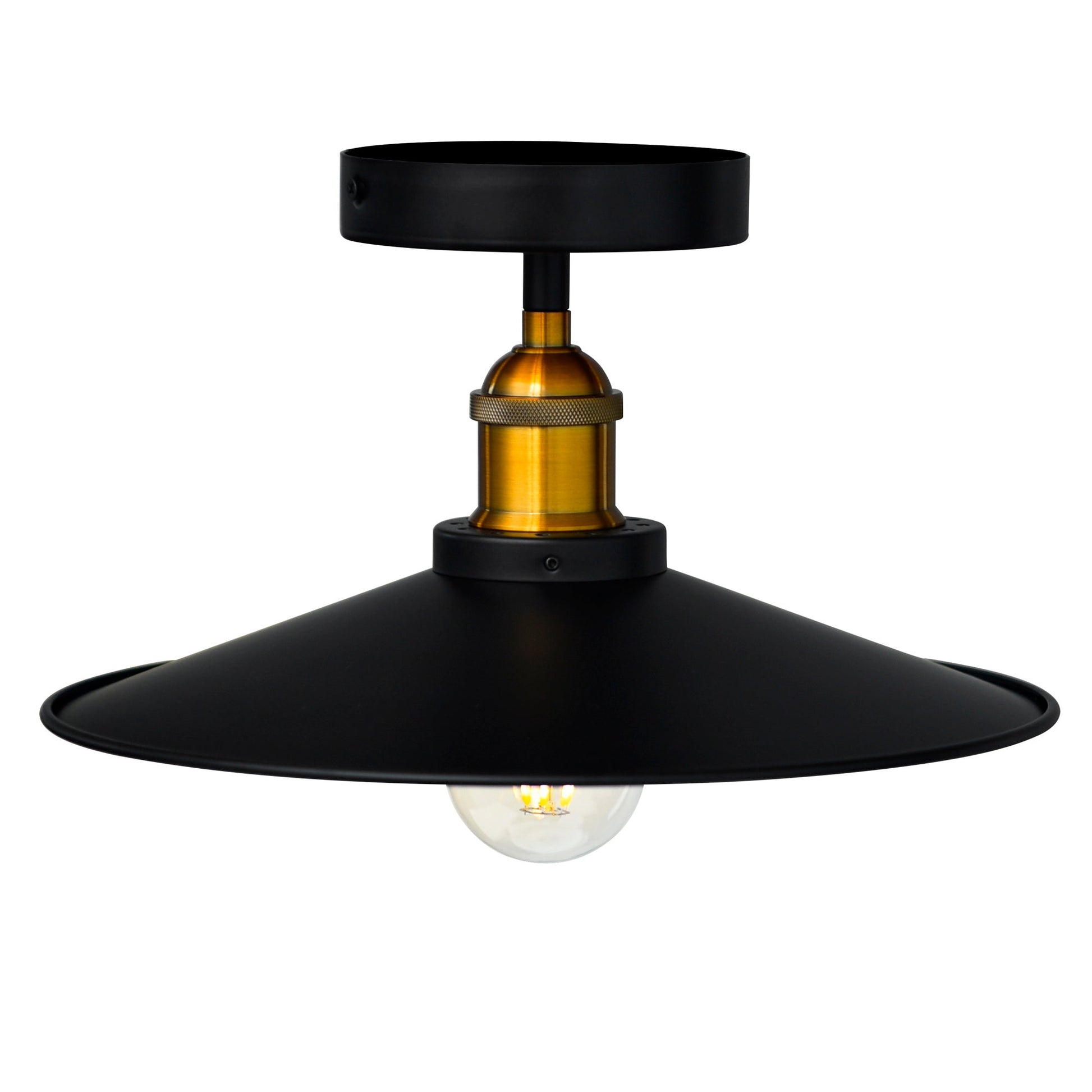 Brave 1 Light Black Flush Mount - CWI Lighting