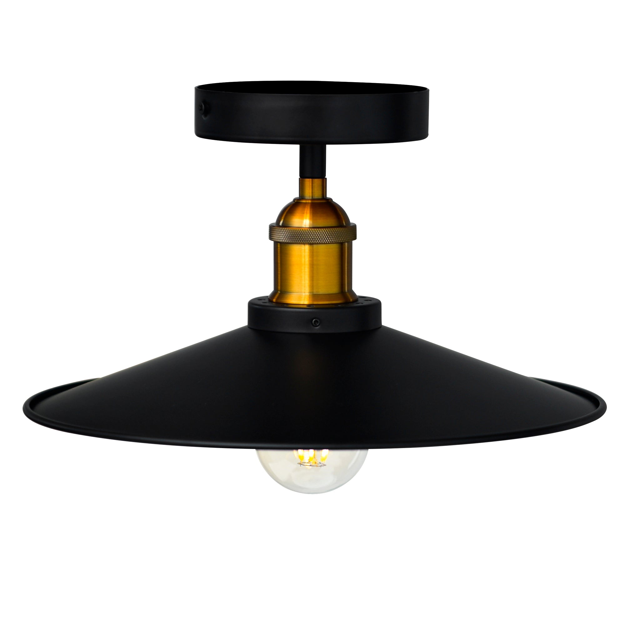 Brave 1 Light Black Flush Mount - CWI Lighting