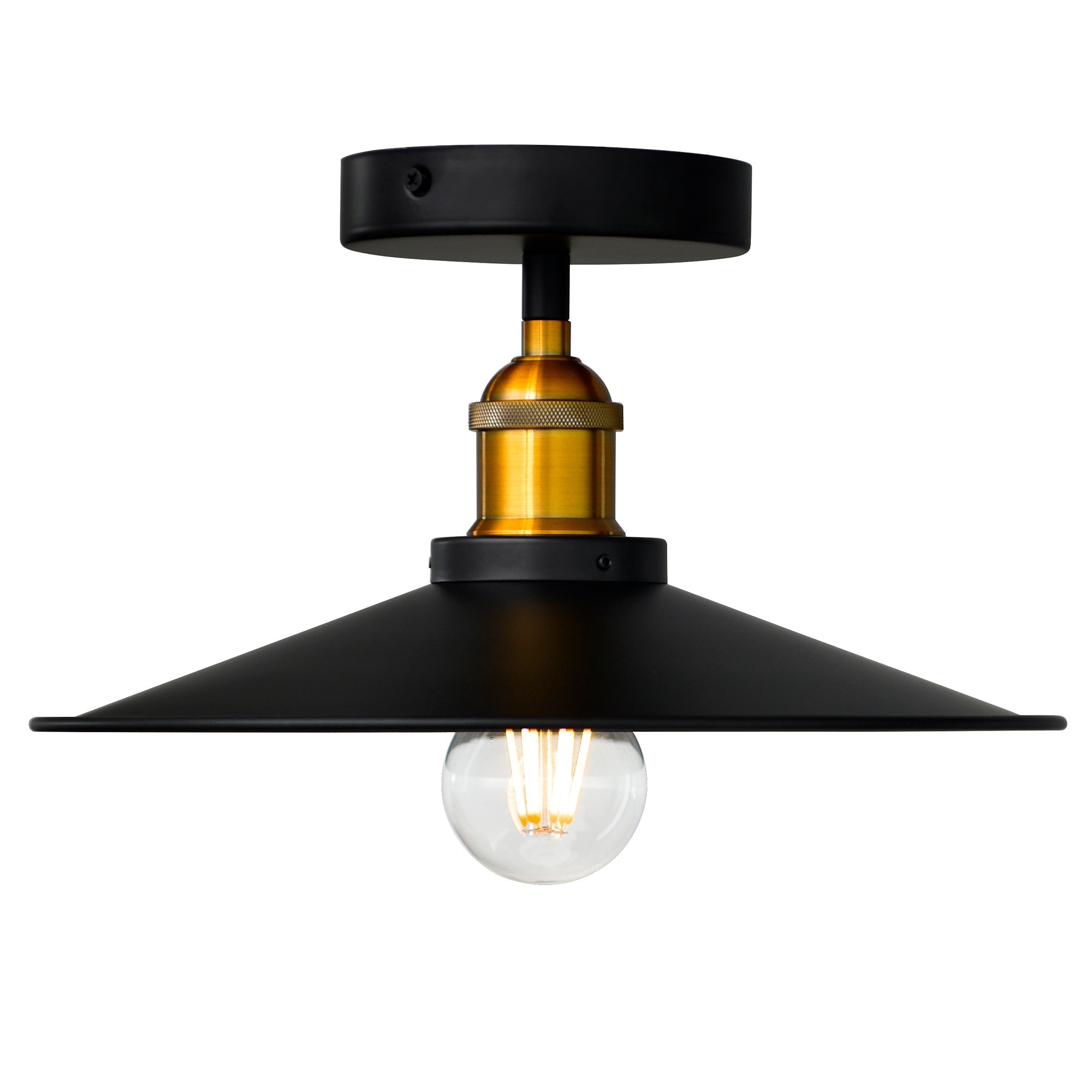 Brave 1 Light Black Flush Mount - CWI Lighting