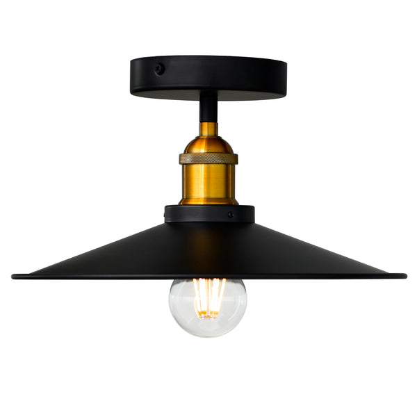 Brave 1 Light Black Flush Mount - CWI Lighting