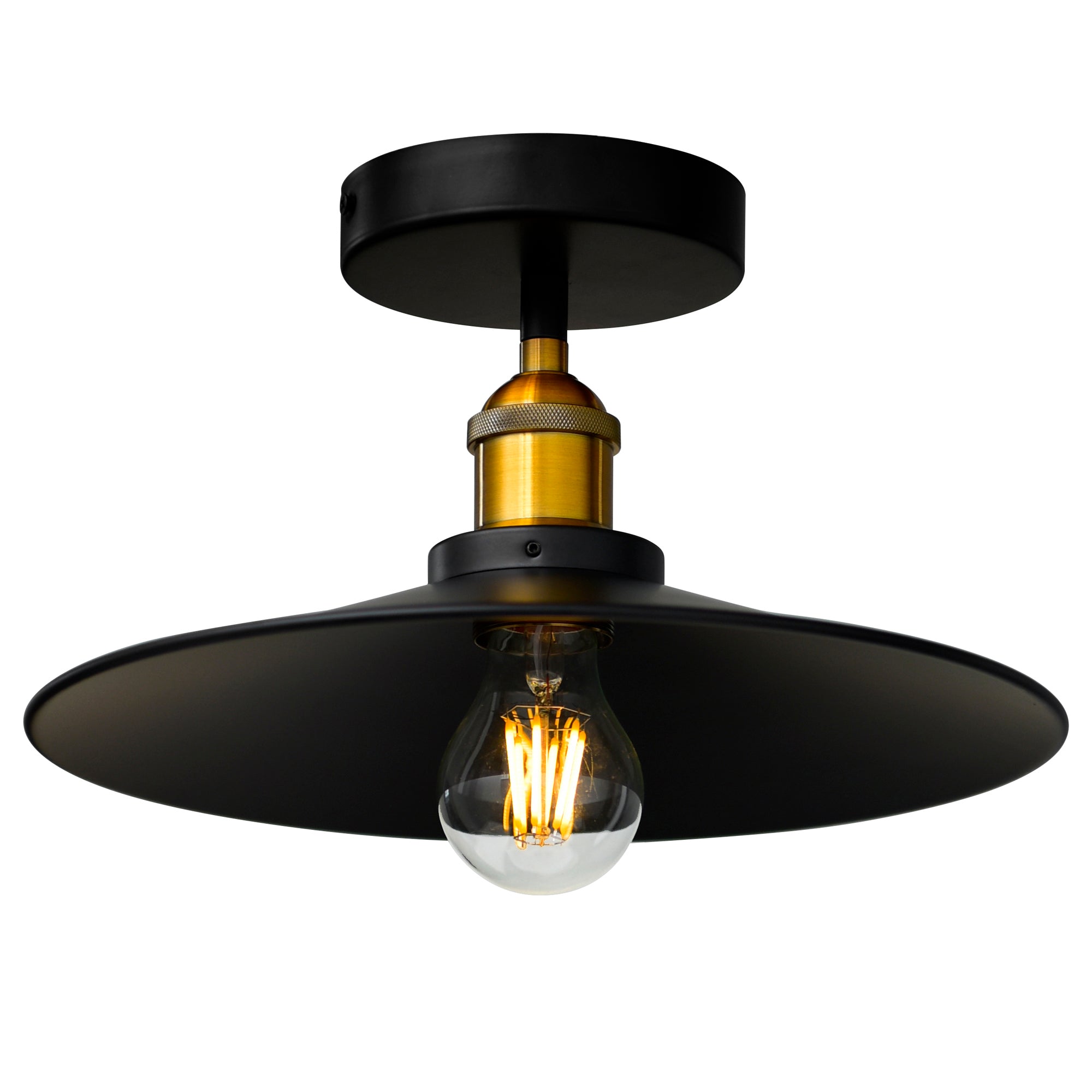 Brave 1 Light Black Flush Mount - CWI Lighting