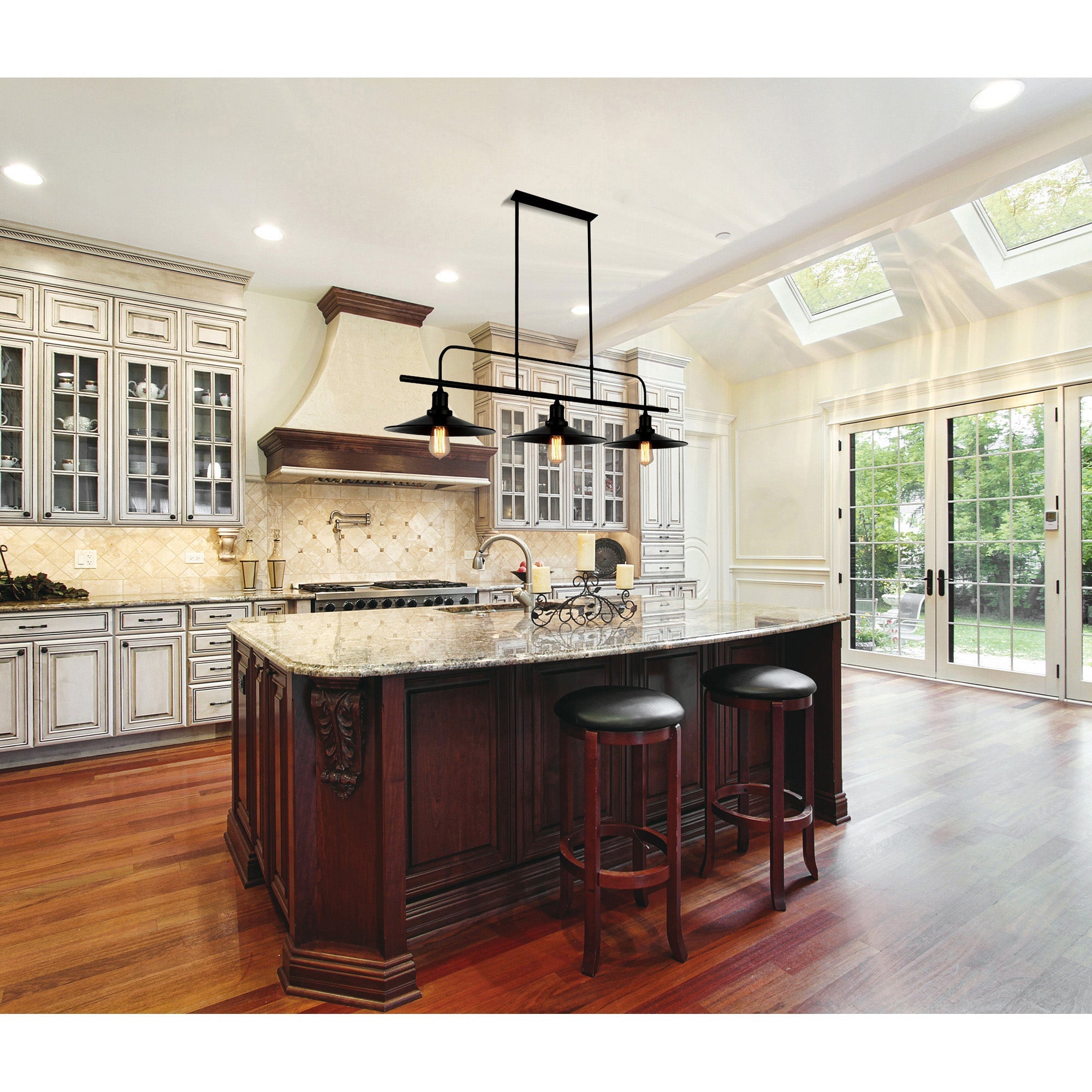 Brave 3 Light Black Island Light - CWI Lighting