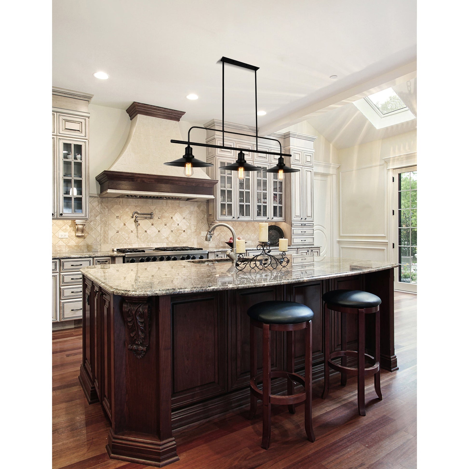 Brave 3 Light Black Island Light - CWI Lighting