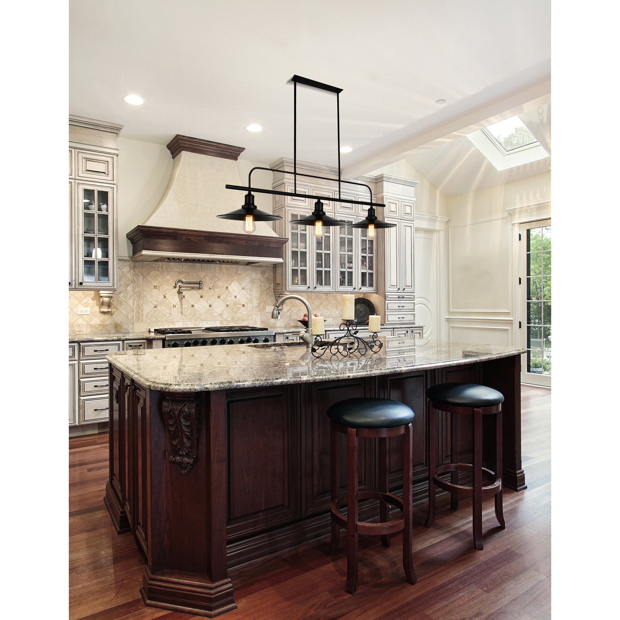 Brave 3 Light Black Island Light - CWI Lighting