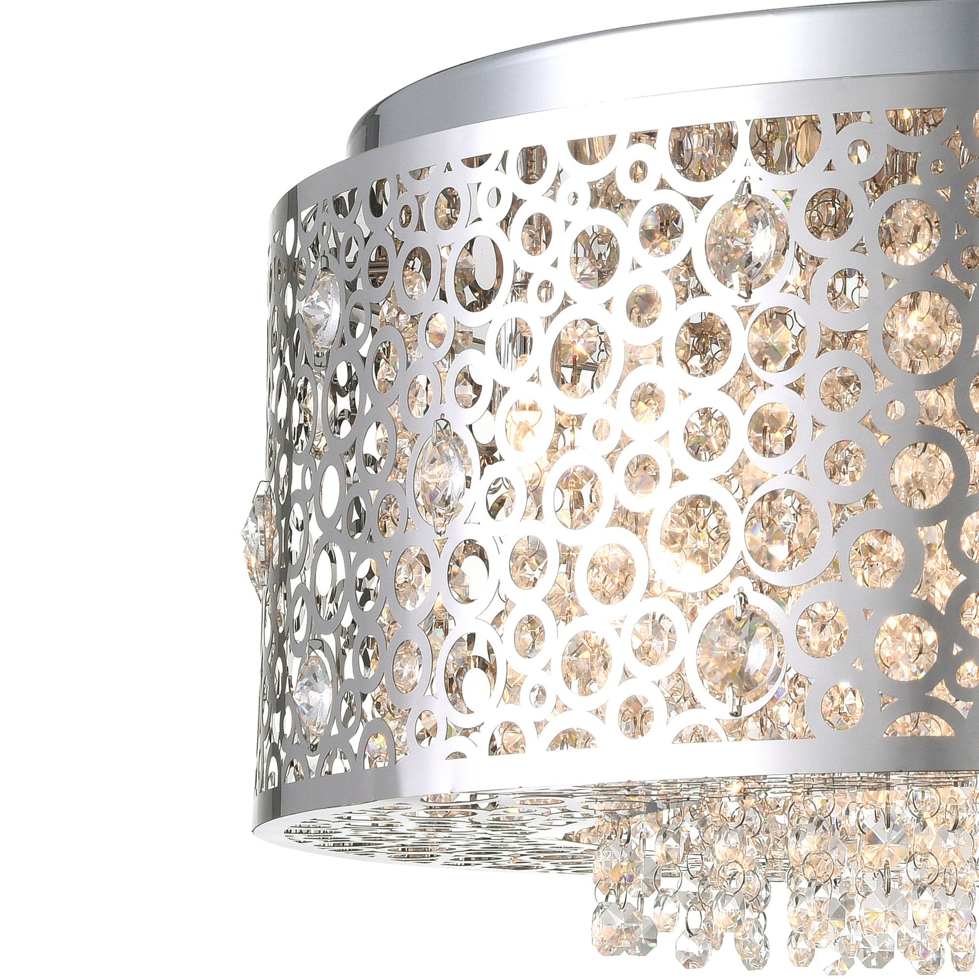 Bubbles 11 Light Drum Shade Chandelier With Chrome Finish - CWI Lighting