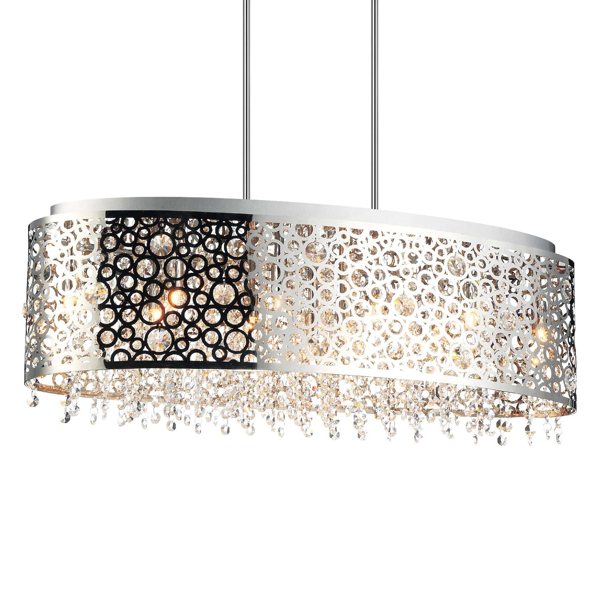 Bubbles 11 Light Drum Shade Chandelier With Chrome Finish - CWI Lighting