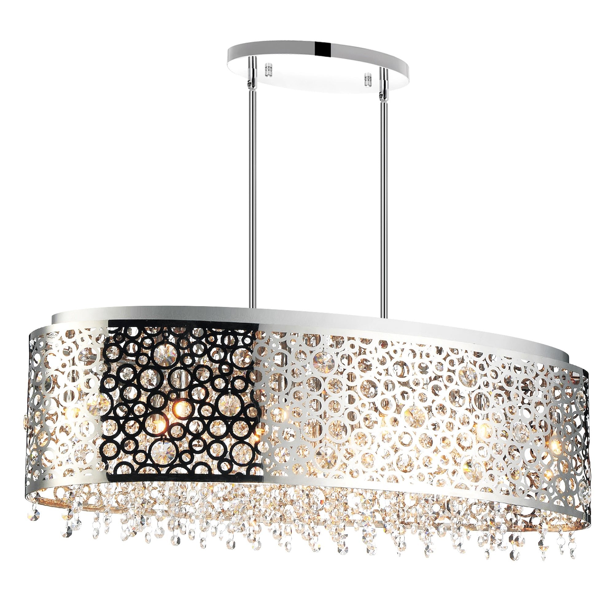 Bubbles 11 Light Drum Shade Chandelier With Chrome Finish - CWI Lighting