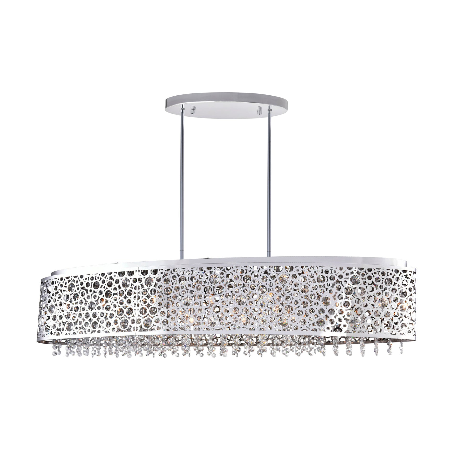 Bubbles 16 Light Drum Shade Chandelier With Chrome Finish - CWI Lighting