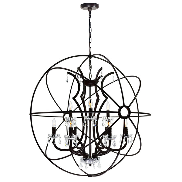Campechia 12 Light Up Chandelier With Brown Finish - CWI Lighting