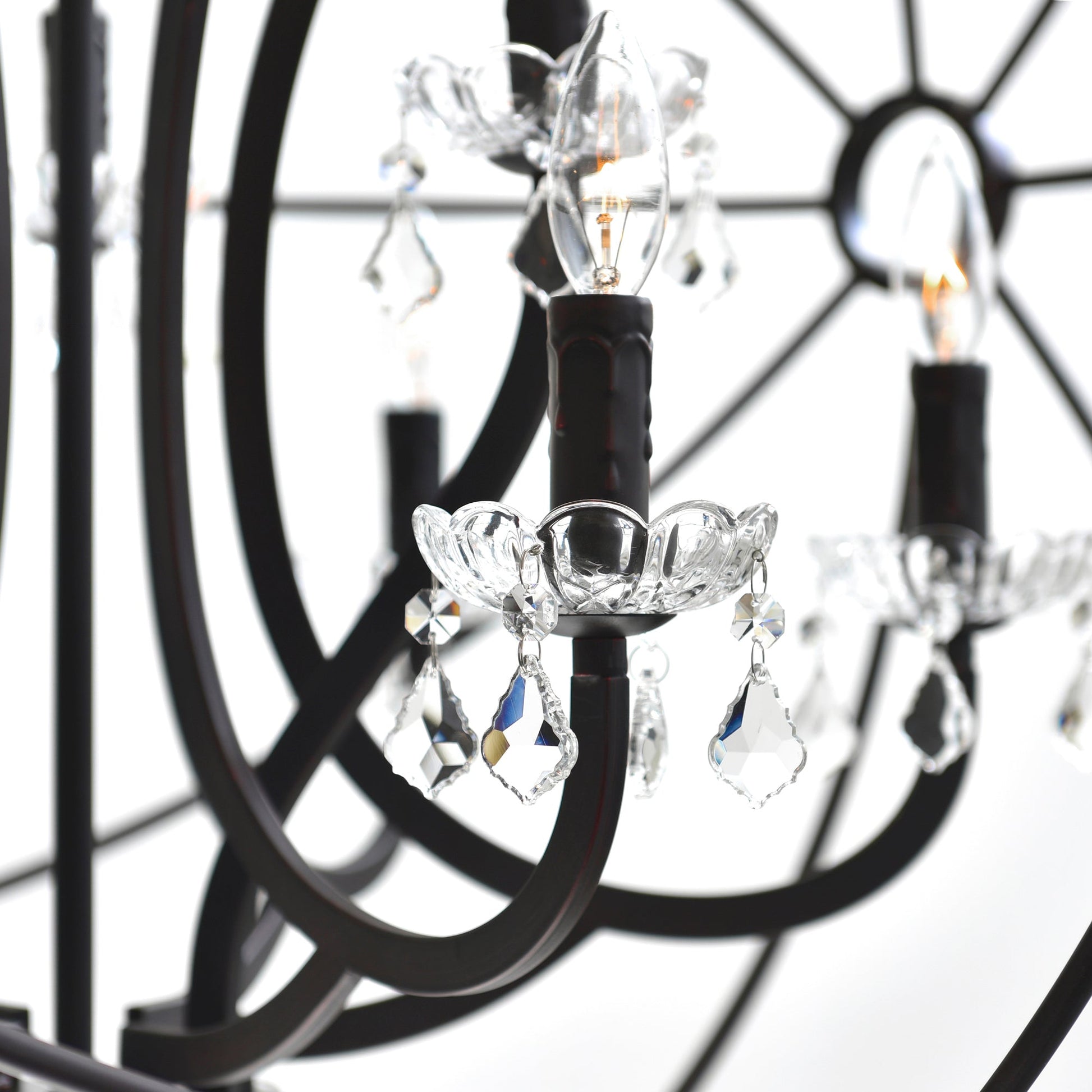 Campechia 12 Light Up Chandelier With Brown Finish - CWI Lighting