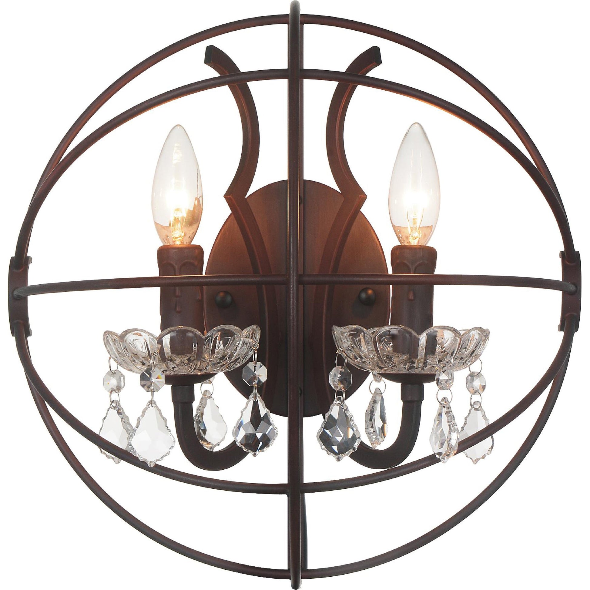Campechia 2 Light Wall Sconce With Brown Finish - CWI Lighting