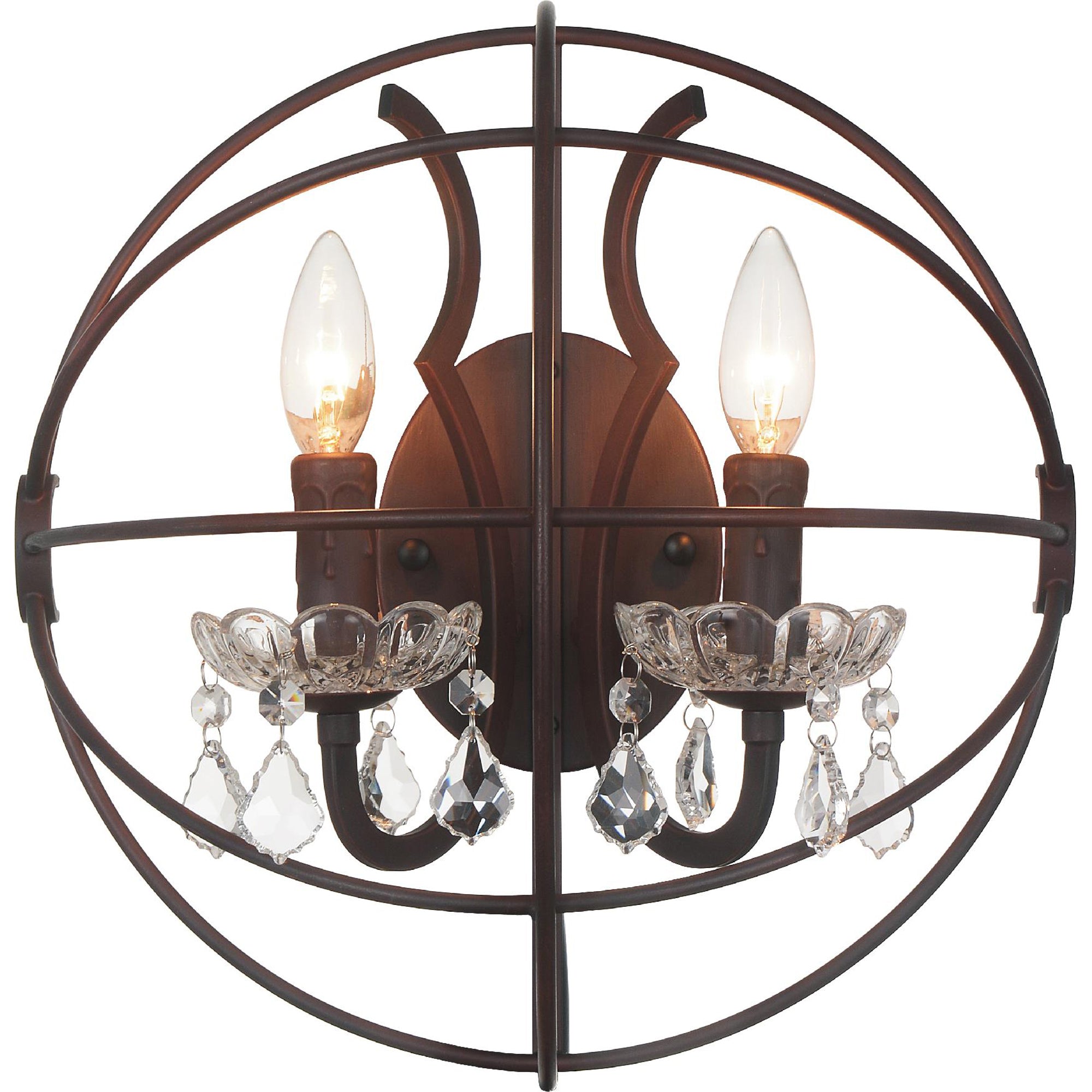 Campechia 2 Light Wall Sconce With Brown Finish - CWI Lighting