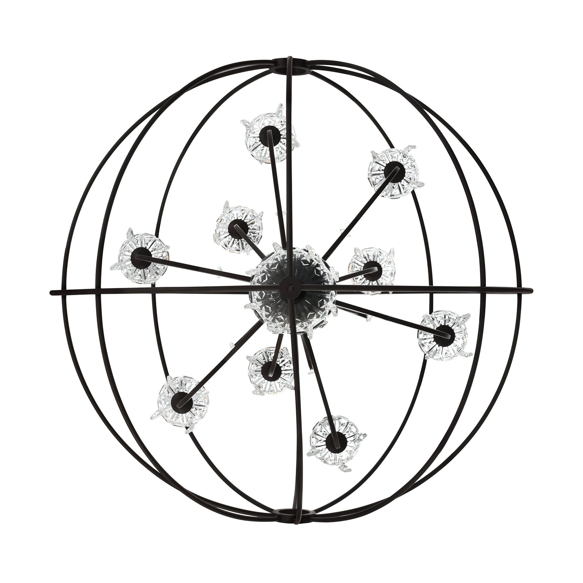 Campechia 9 Light Up Chandelier With Brown Finish - CWI Lighting