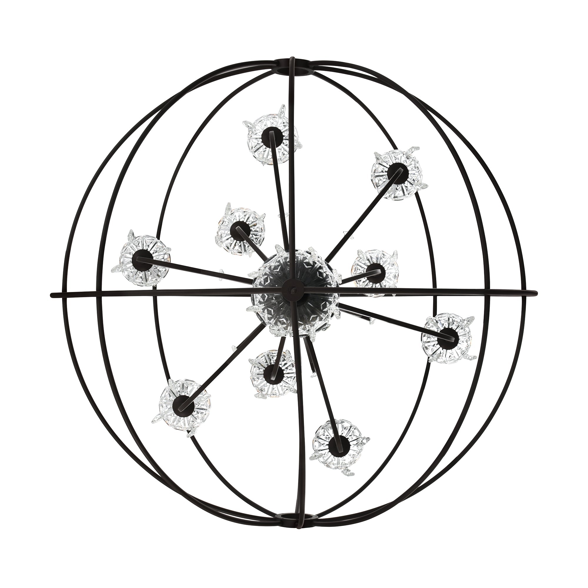 Campechia 9 Light Up Chandelier With Brown Finish - CWI Lighting