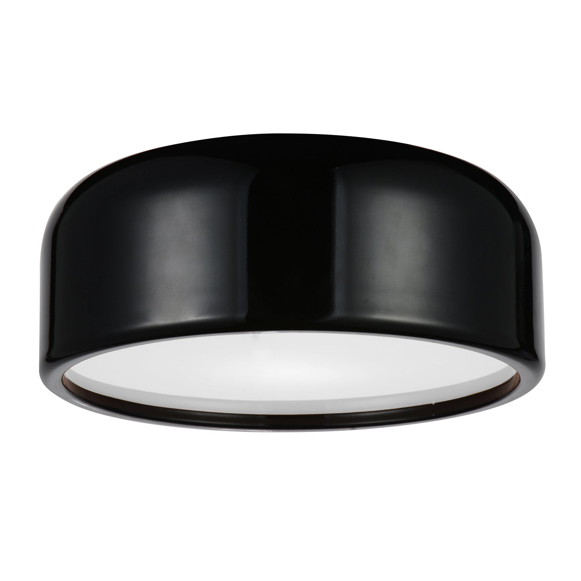 Campton 2 Light 14in Black Drum Shade Flush Mount - CWI Lighting