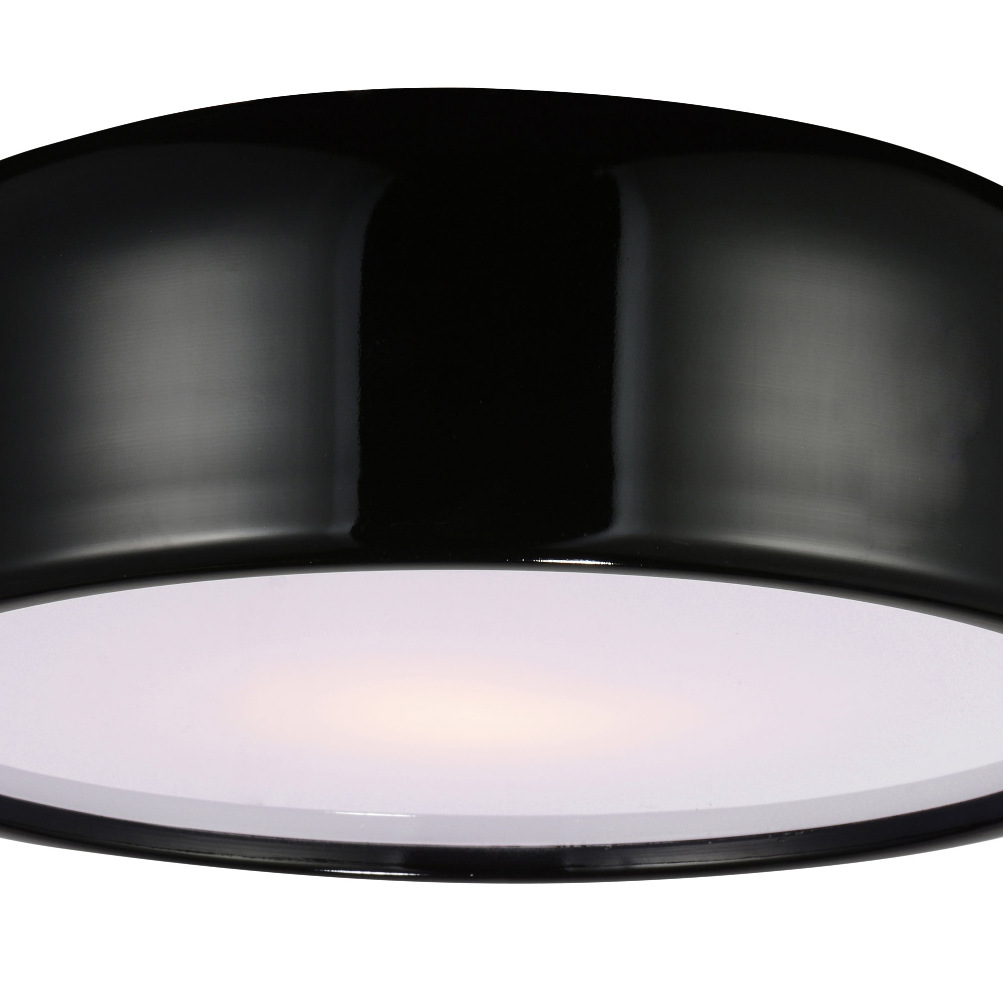 Campton 2 Light 14in Black Drum Shade Flush Mount - CWI Lighting